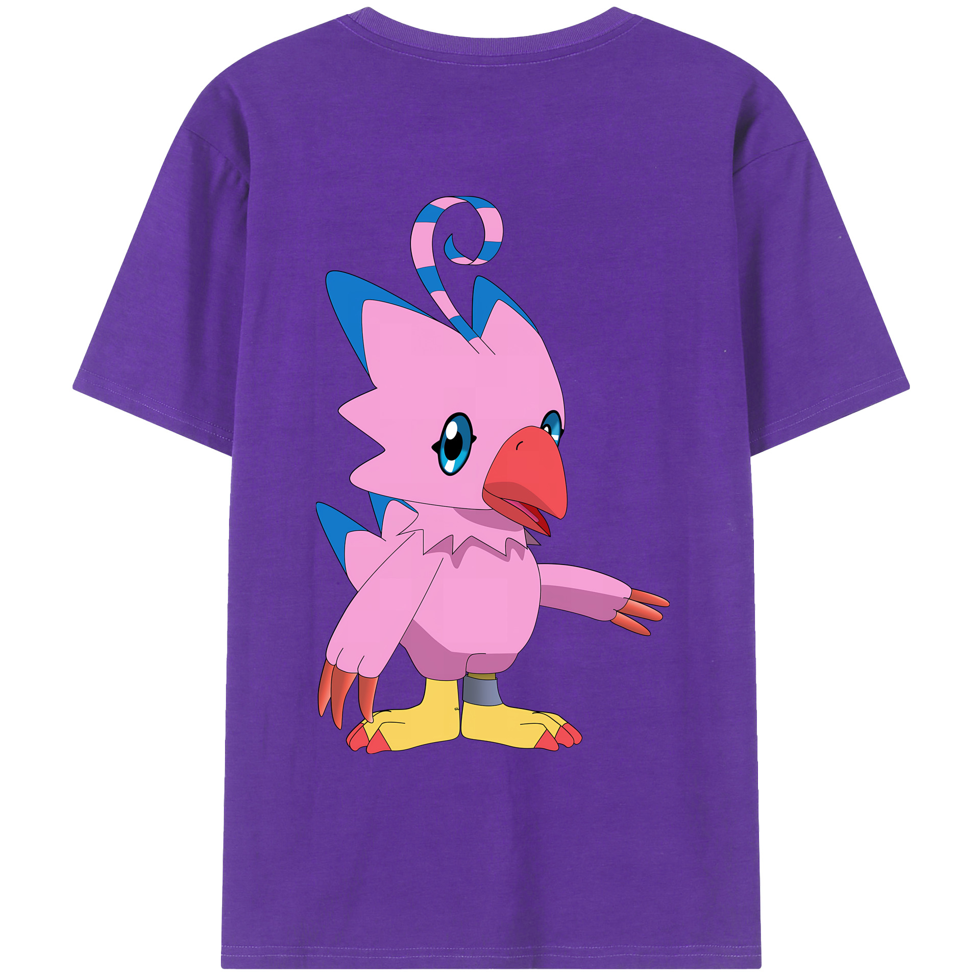 （画像用） Digimon デジタルモンスター/デジモン 綿100％ メンズ半袖Tシャツ（バックプリント） 通気性