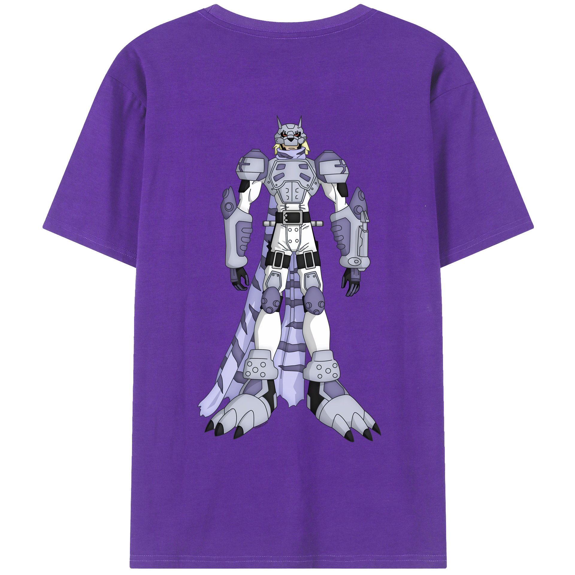 （画像用） Digimon デジタルモンスター/デジモン 綿100％ メンズ半袖Tシャツ（バックプリント） 通気性