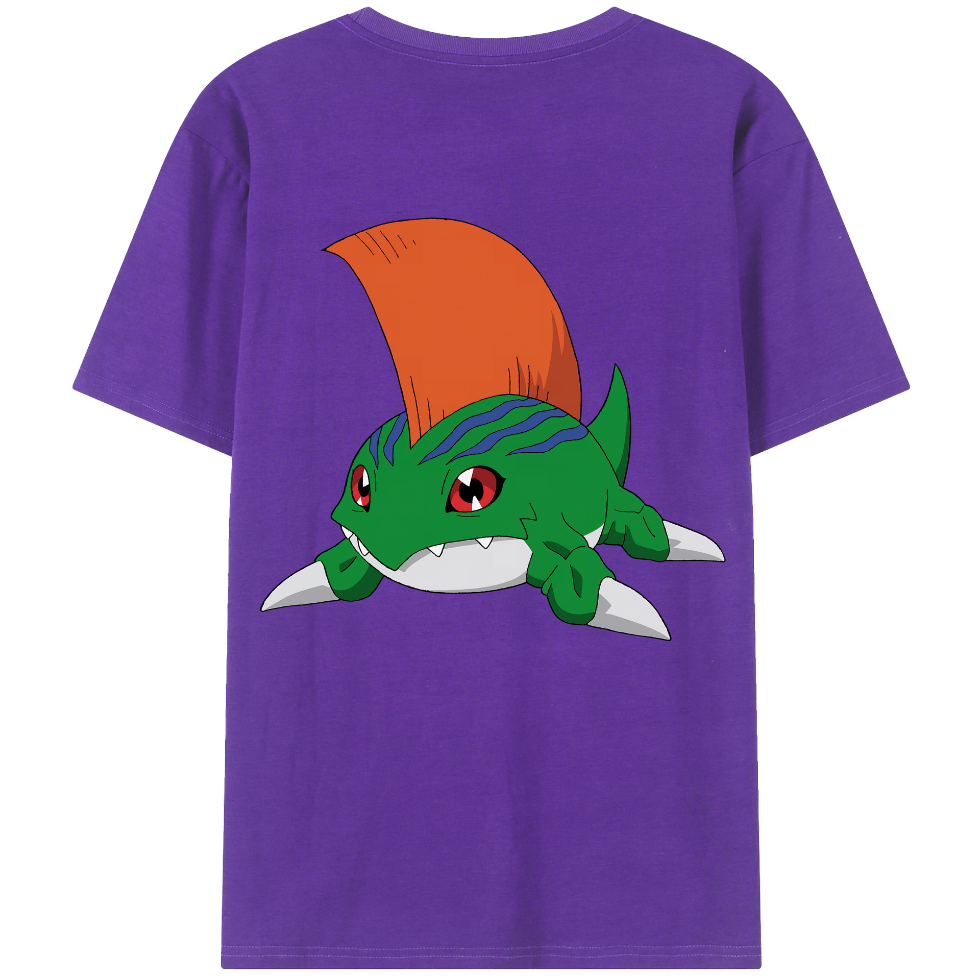 （画像用） Digimon デジタルモンスター/デジモン 綿100％ メンズ半袖Tシャツ（バックプリント） 通気性
