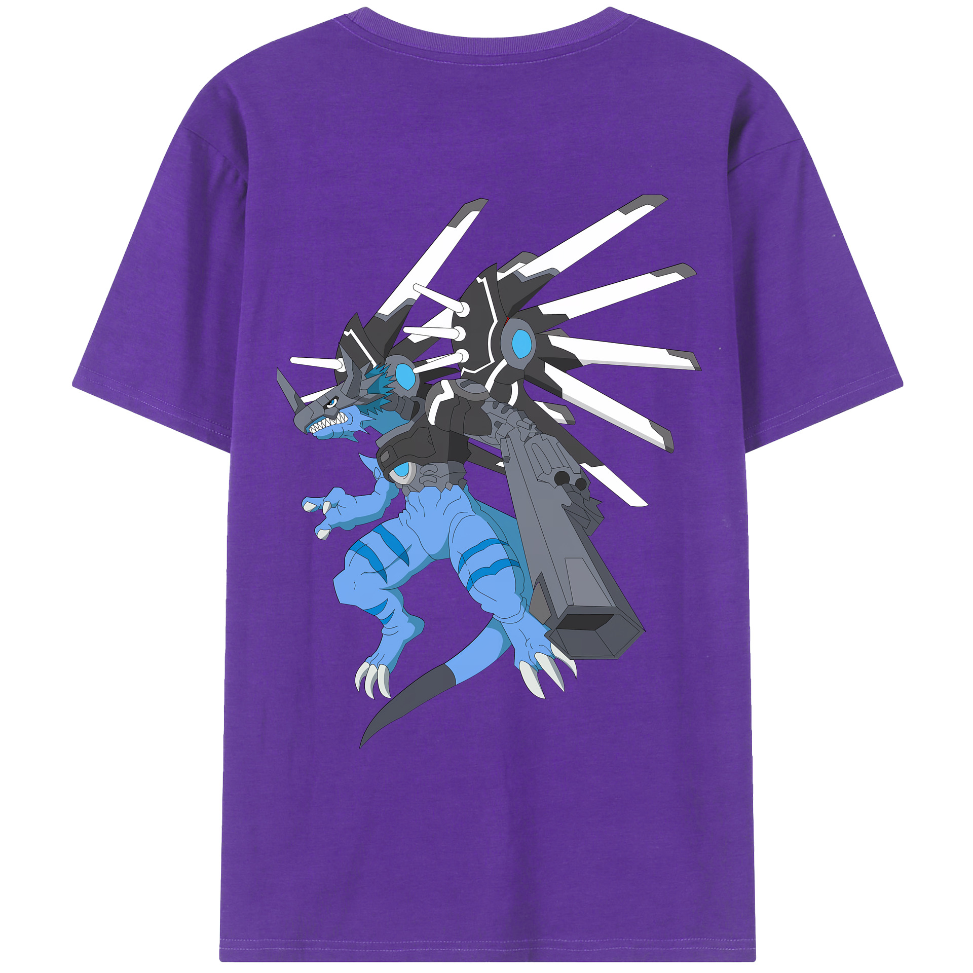 （画像用） Digimon デジタルモンスター/デジモン 綿100％ メンズ半袖Tシャツ（バックプリント） 通気性