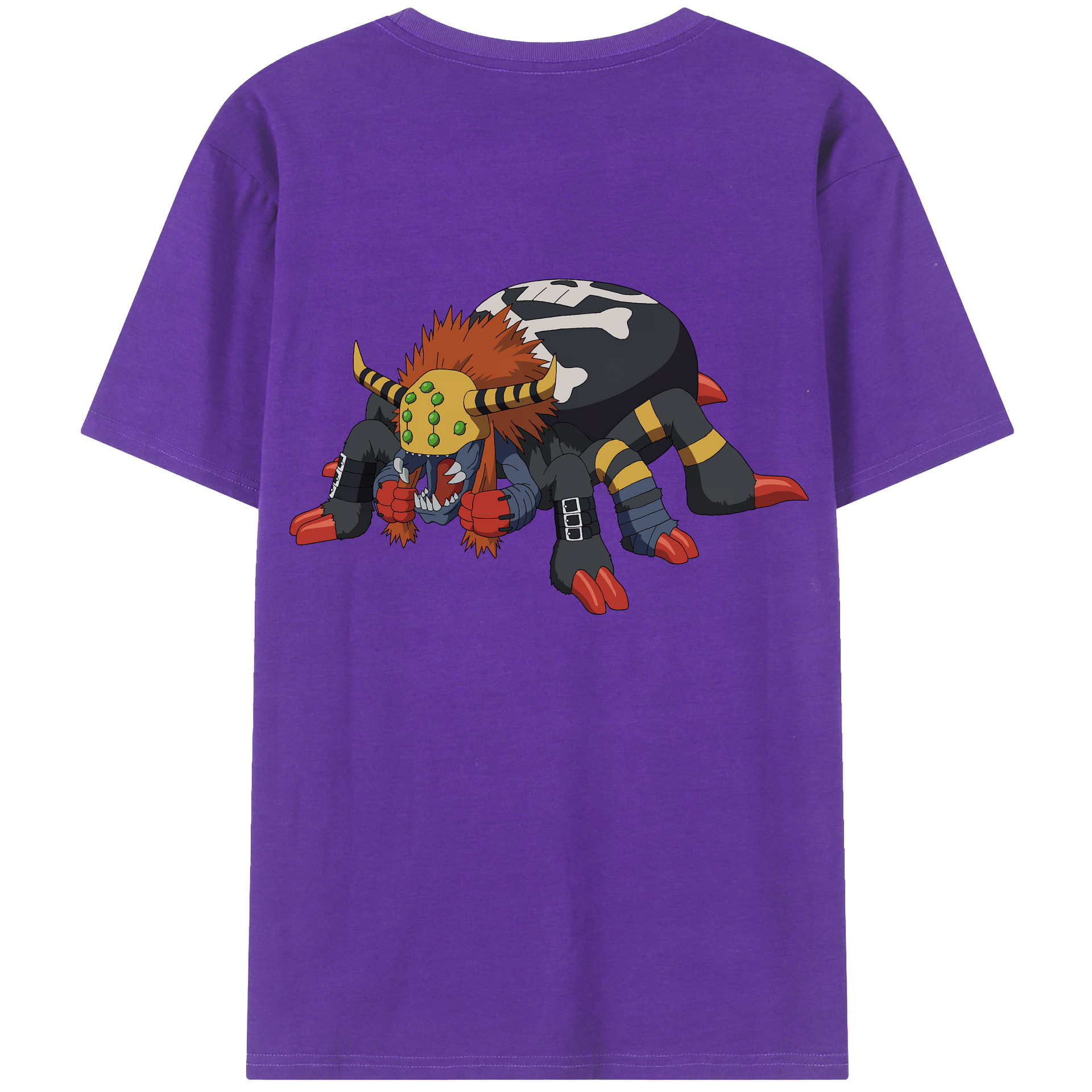 （画像用） Digimon デジタルモンスター/デジモン 綿100％ メンズ半袖Tシャツ（バックプリント） 通気性