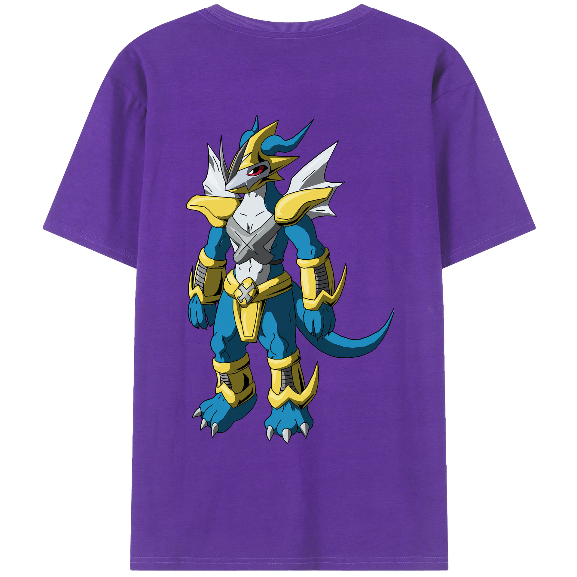 （画像用） Digimon デジタルモンスター/デジモン 綿100％ メンズ半袖Tシャツ（バックプリント） 通気性