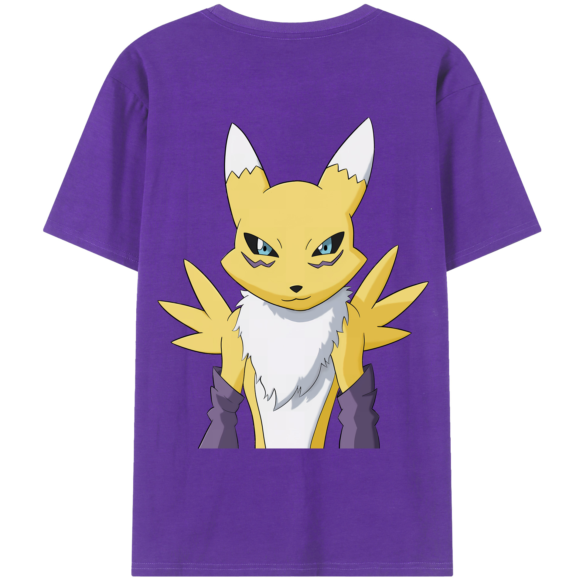 （画像用） Digimon デジタルモンスター/デジモン 綿100％ メンズ半袖Tシャツ（バックプリント） 通気性