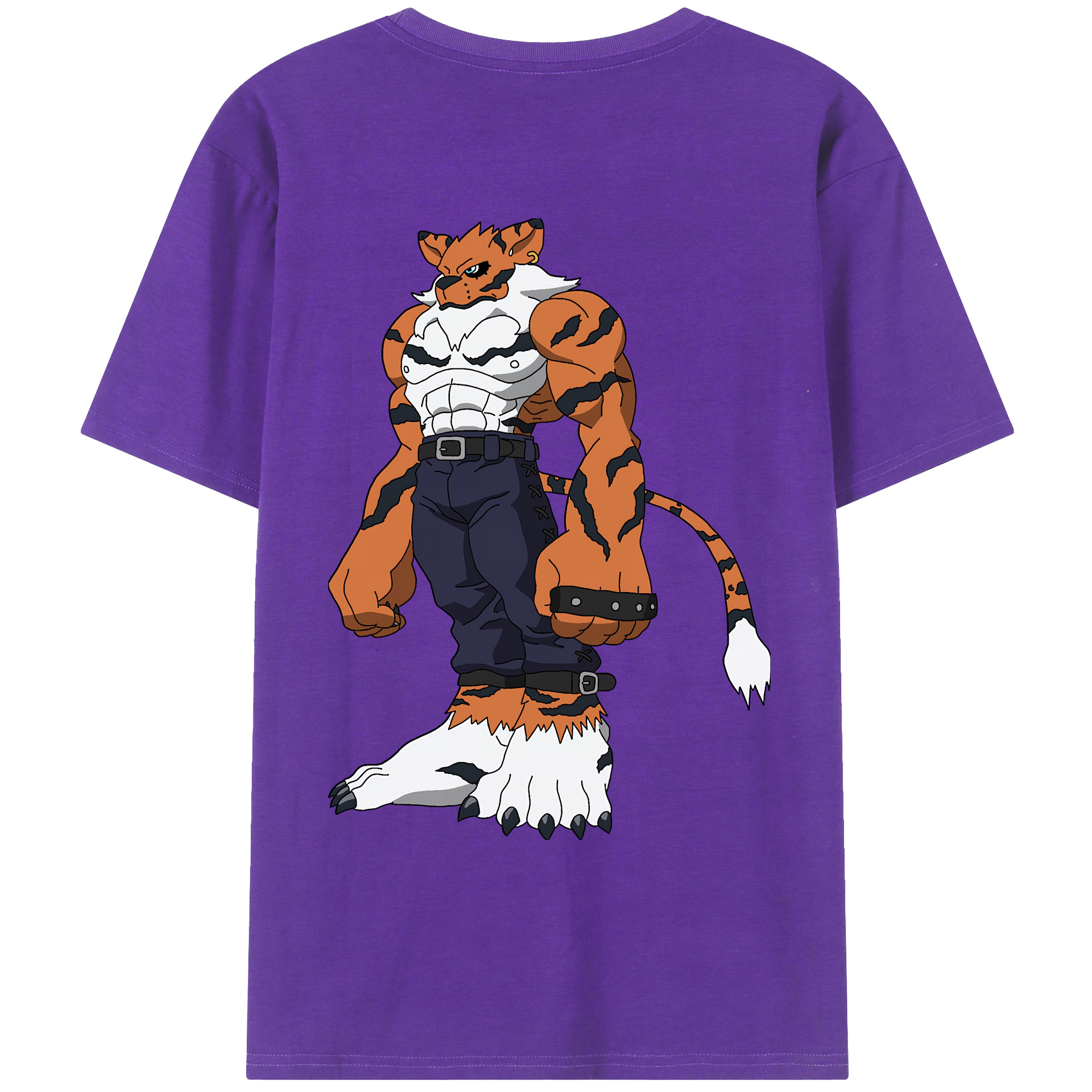 （画像用） Digimon デジタルモンスター/デジモン 綿100％ メンズ半袖Tシャツ（バックプリント） 通気性