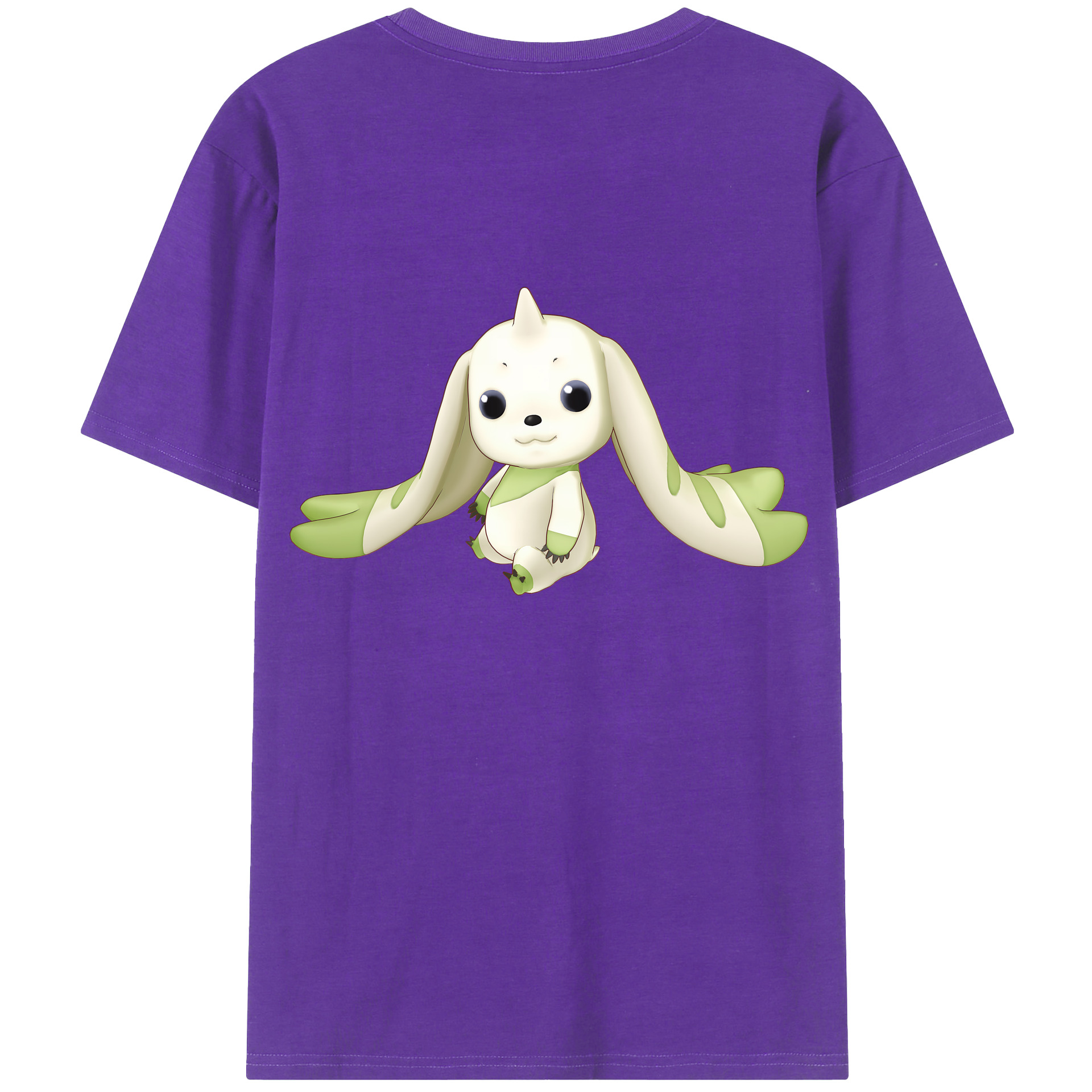 （画像用） Digimon デジタルモンスター/デジモン 綿100％ メンズ半袖Tシャツ（バックプリント） 通気性