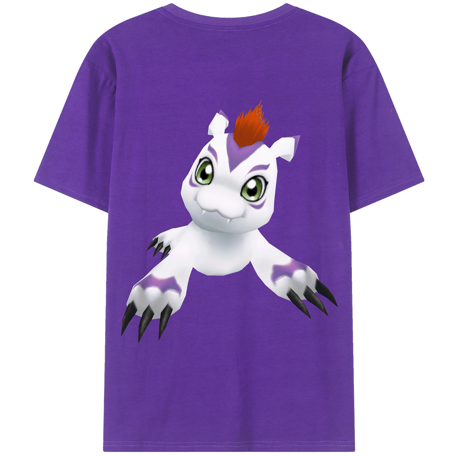 （画像用） Digimon デジタルモンスター/デジモン 綿100％ メンズ半袖Tシャツ（バックプリント） 通気性