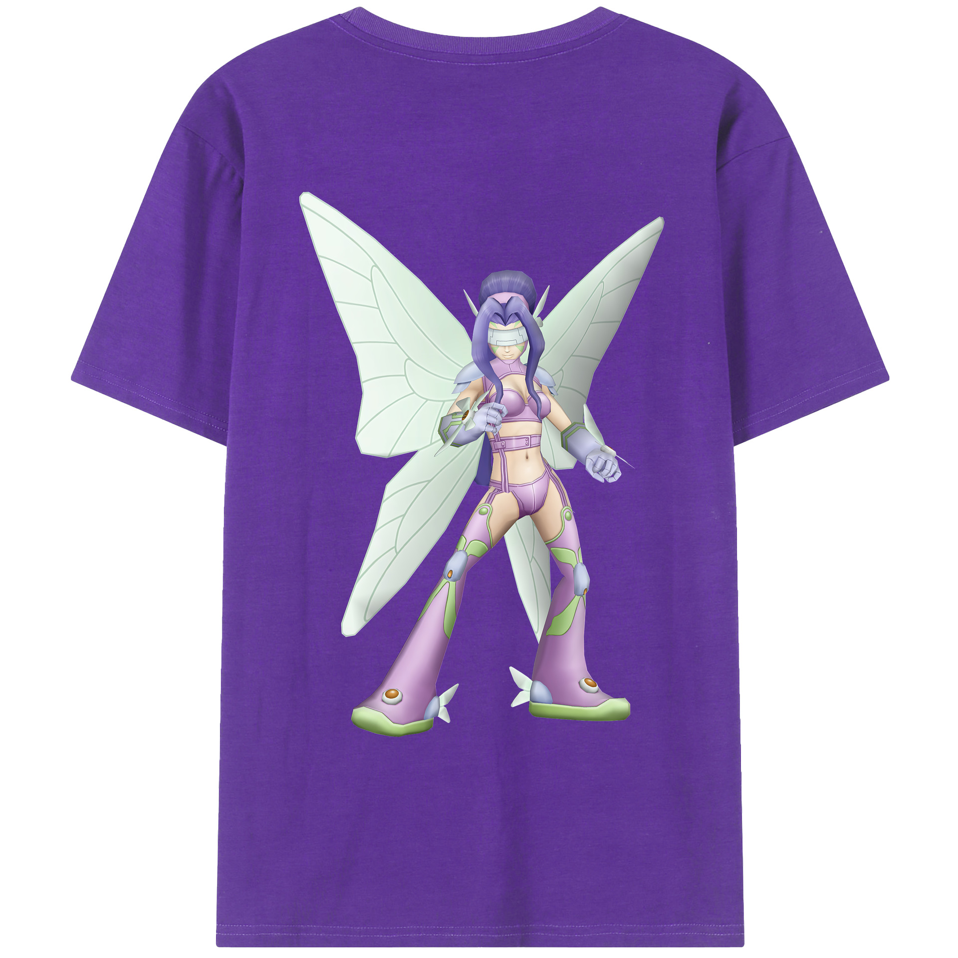 （画像用） Digimon デジタルモンスター/デジモン 綿100％ メンズ半袖Tシャツ（バックプリント） 通気性