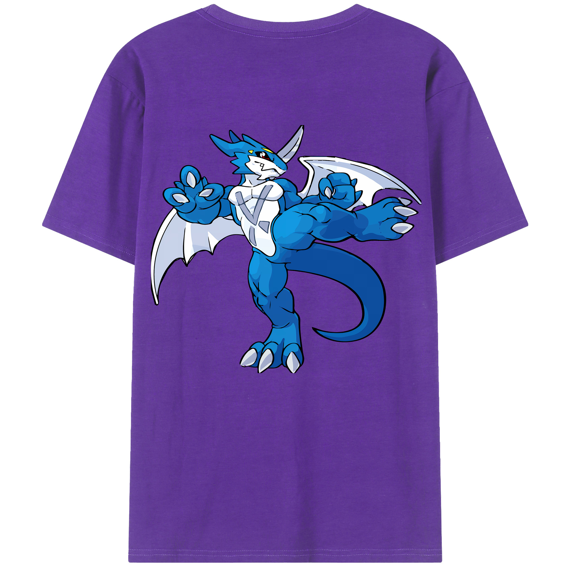 （画像用） Digimon デジタルモンスター/デジモン 綿100％ メンズ半袖Tシャツ（バックプリント） 通気性