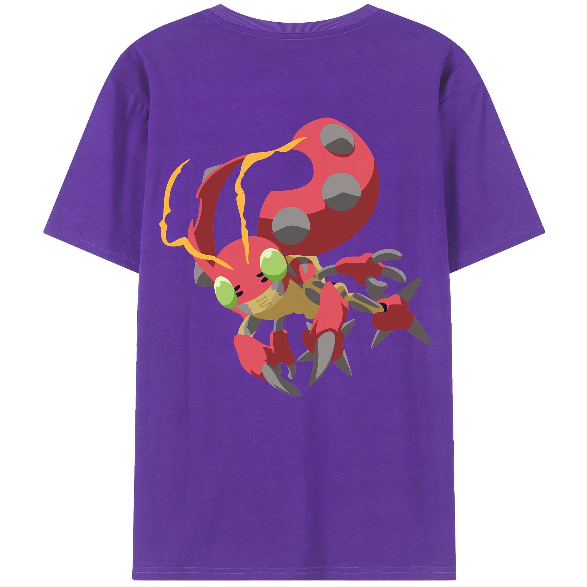 （画像用） Digimon デジタルモンスター/デジモン 綿100％ メンズ半袖Tシャツ（バックプリント） 通気性