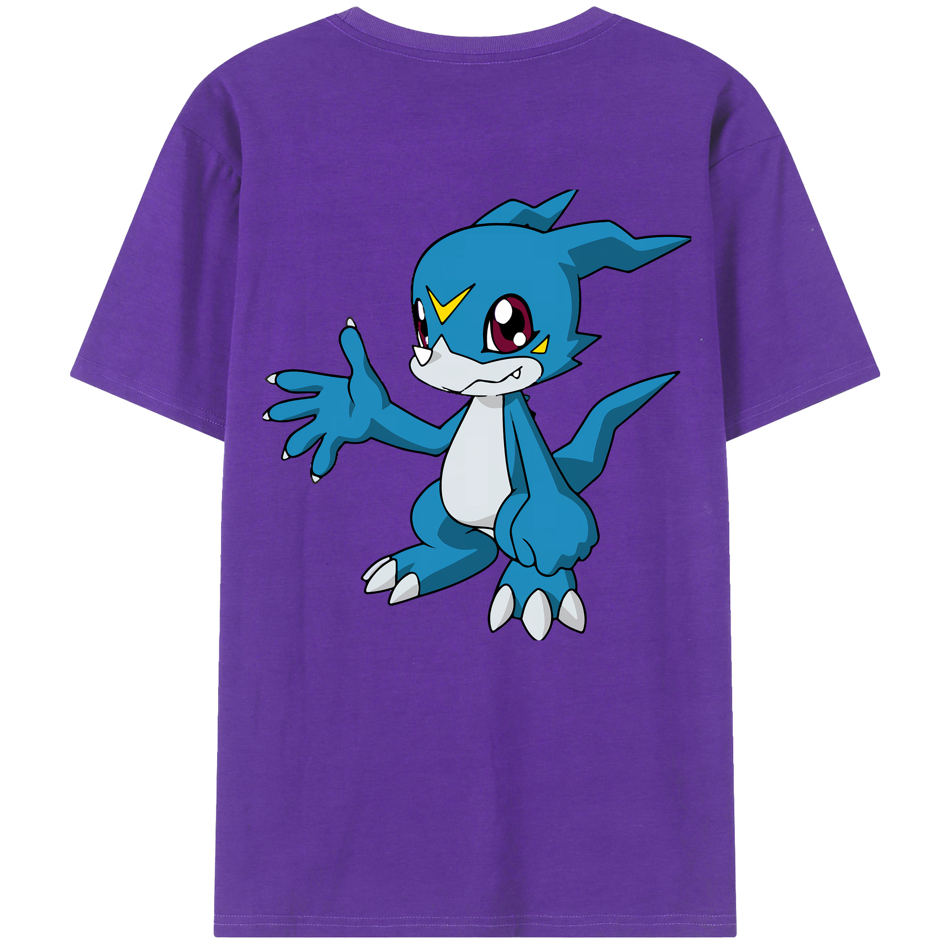（画像用） Digimon デジタルモンスター/デジモン 綿100％ メンズ半袖Tシャツ（バックプリント） 通気性
