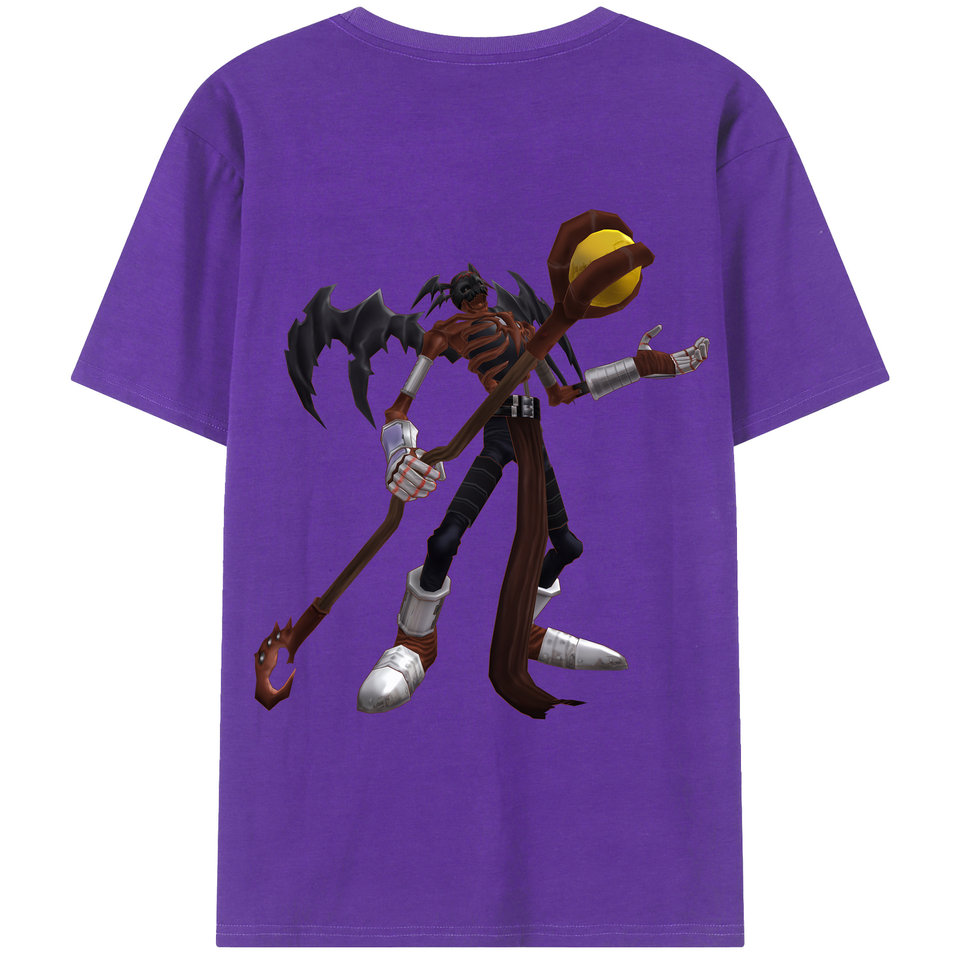 （画像用） Digimon デジタルモンスター/デジモン 綿100％ メンズ半袖Tシャツ（バックプリント） 通気性
