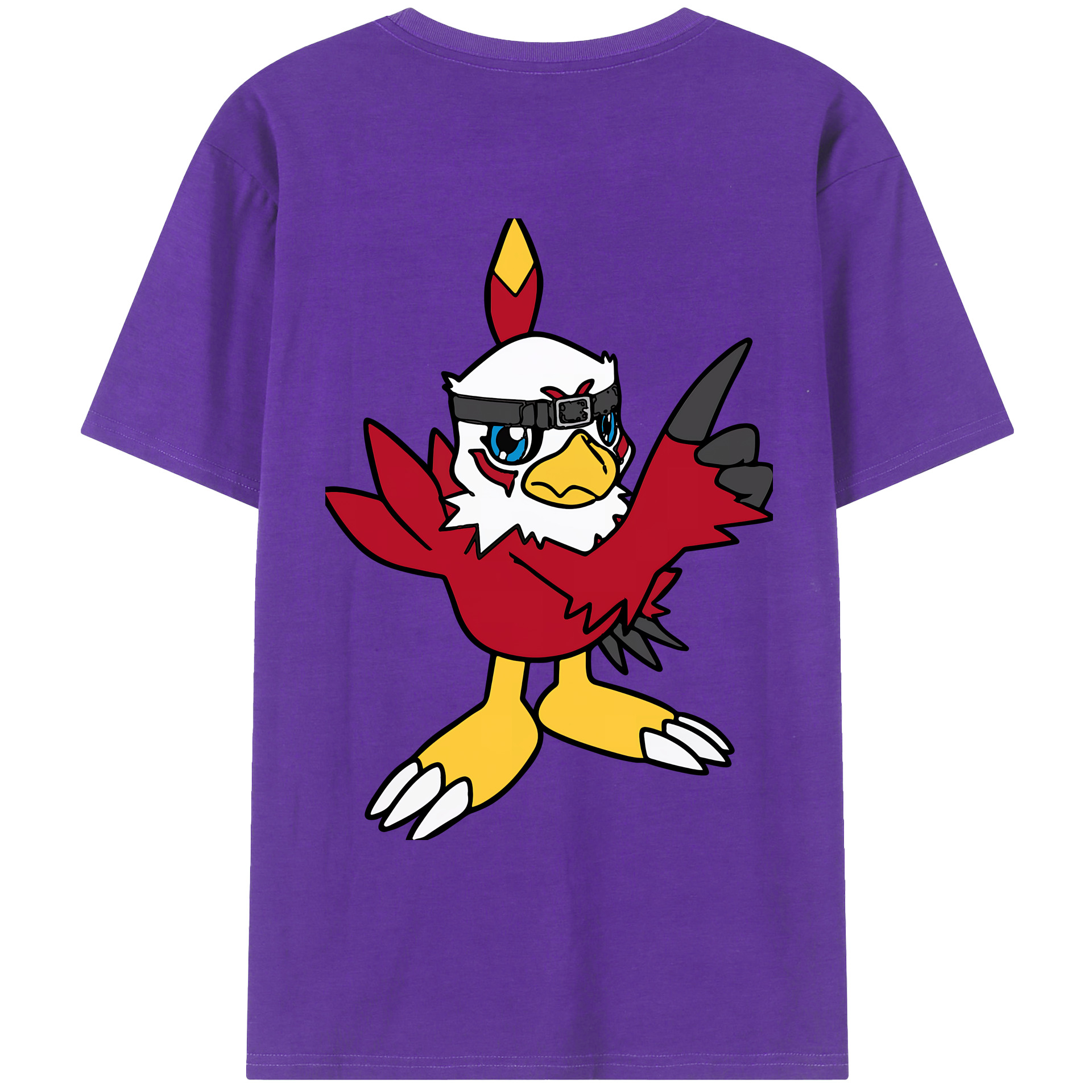 （画像用） Digimon デジタルモンスター/デジモン 綿100％ メンズ半袖Tシャツ（バックプリント） 通気性