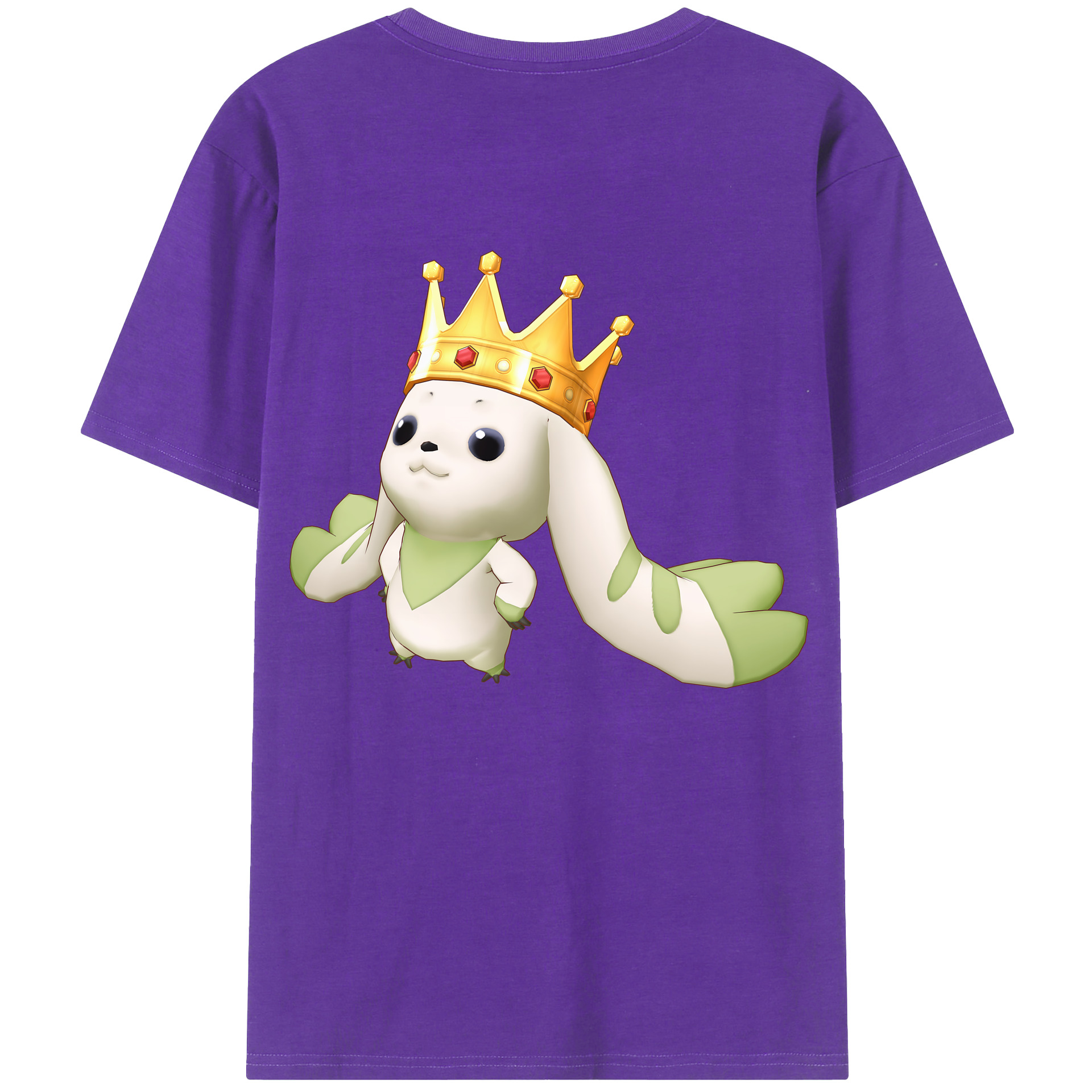 （画像用） Digimon デジタルモンスター/デジモン 綿100％ メンズ半袖Tシャツ（バックプリント） 通気性