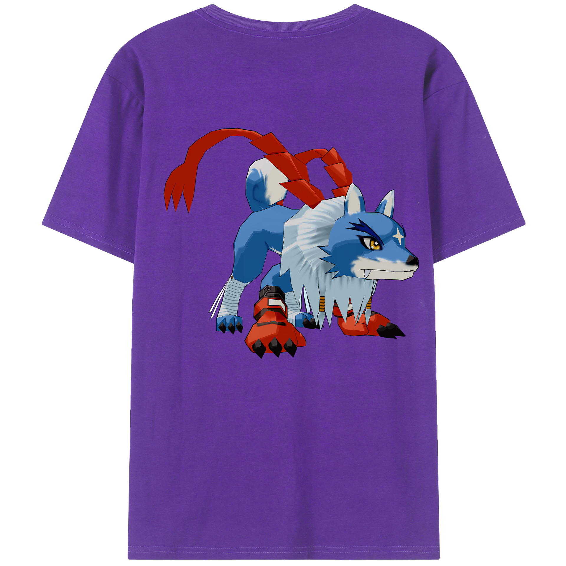 （画像用） Digimon デジタルモンスター/デジモン 綿100％ メンズ半袖Tシャツ（バックプリント） 通気性