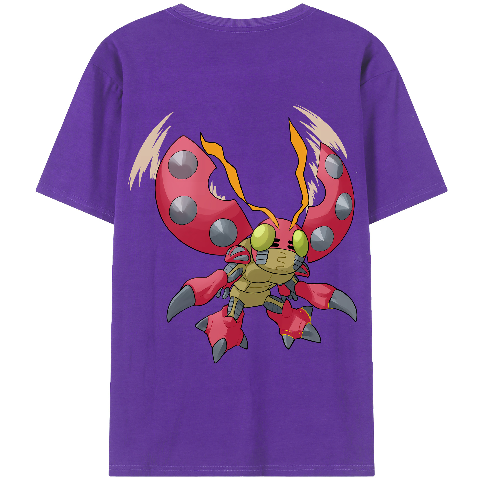 （画像用） Digimon デジタルモンスター/デジモン 綿100％ メンズ半袖Tシャツ（バックプリント） 通気性