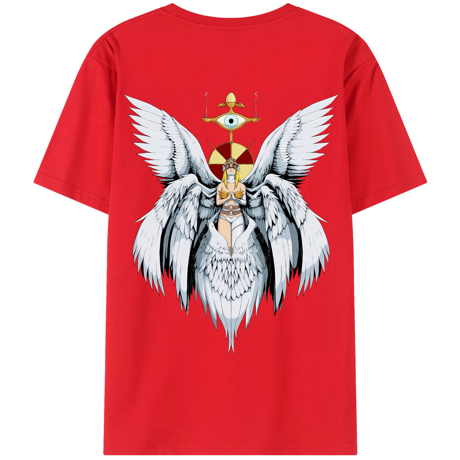 （画像用） Digimon デジタルモンスター/デジモン 綿100％ メンズ半袖Tシャツ（バックプリント） 通気性