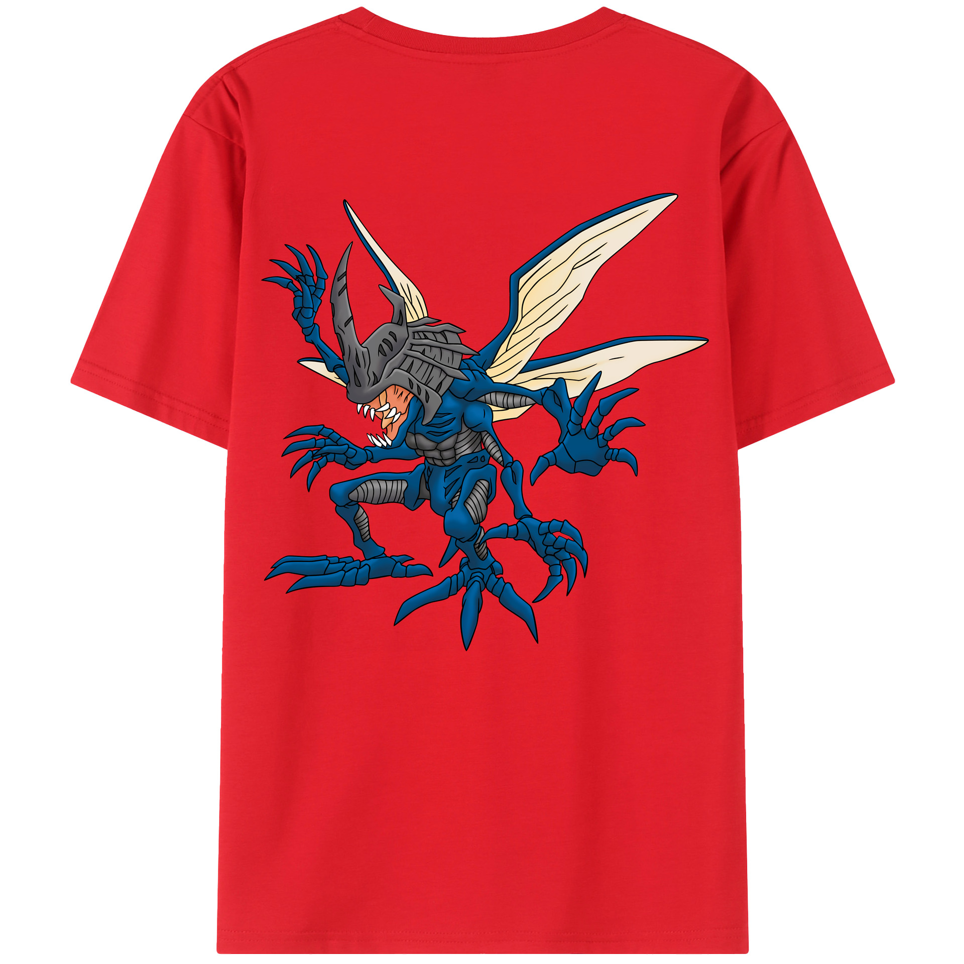 （画像用） Digimon デジタルモンスター/デジモン 綿100％ メンズ半袖Tシャツ（バックプリント） 通気性
