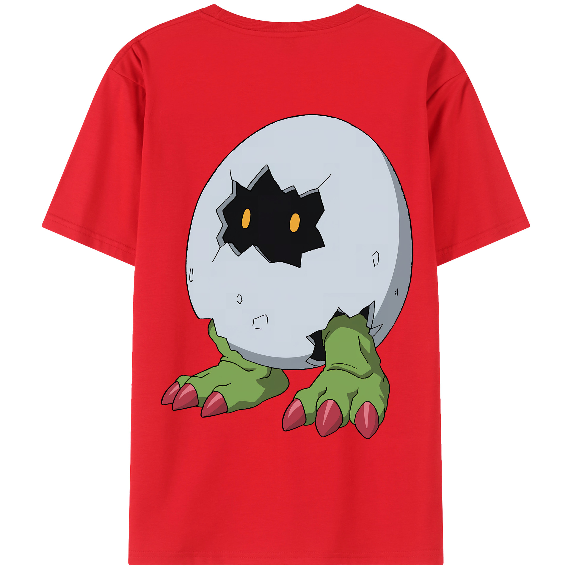 （画像用） Digimon デジタルモンスター/デジモン 綿100％ メンズ半袖Tシャツ（バックプリント） 通気性