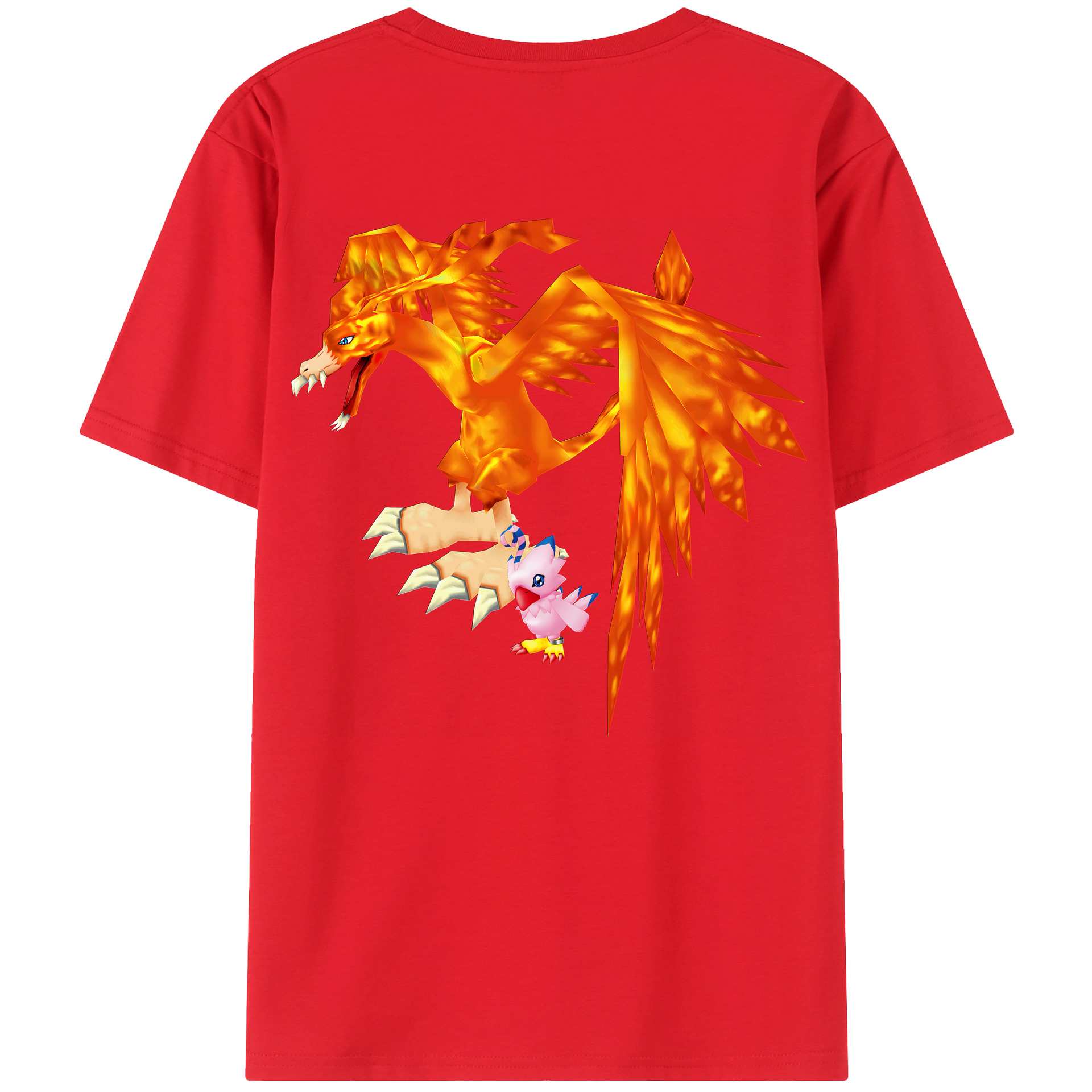 （画像用） Digimon デジタルモンスター/デジモン 綿100％ メンズ半袖Tシャツ（バックプリント） 通気性
