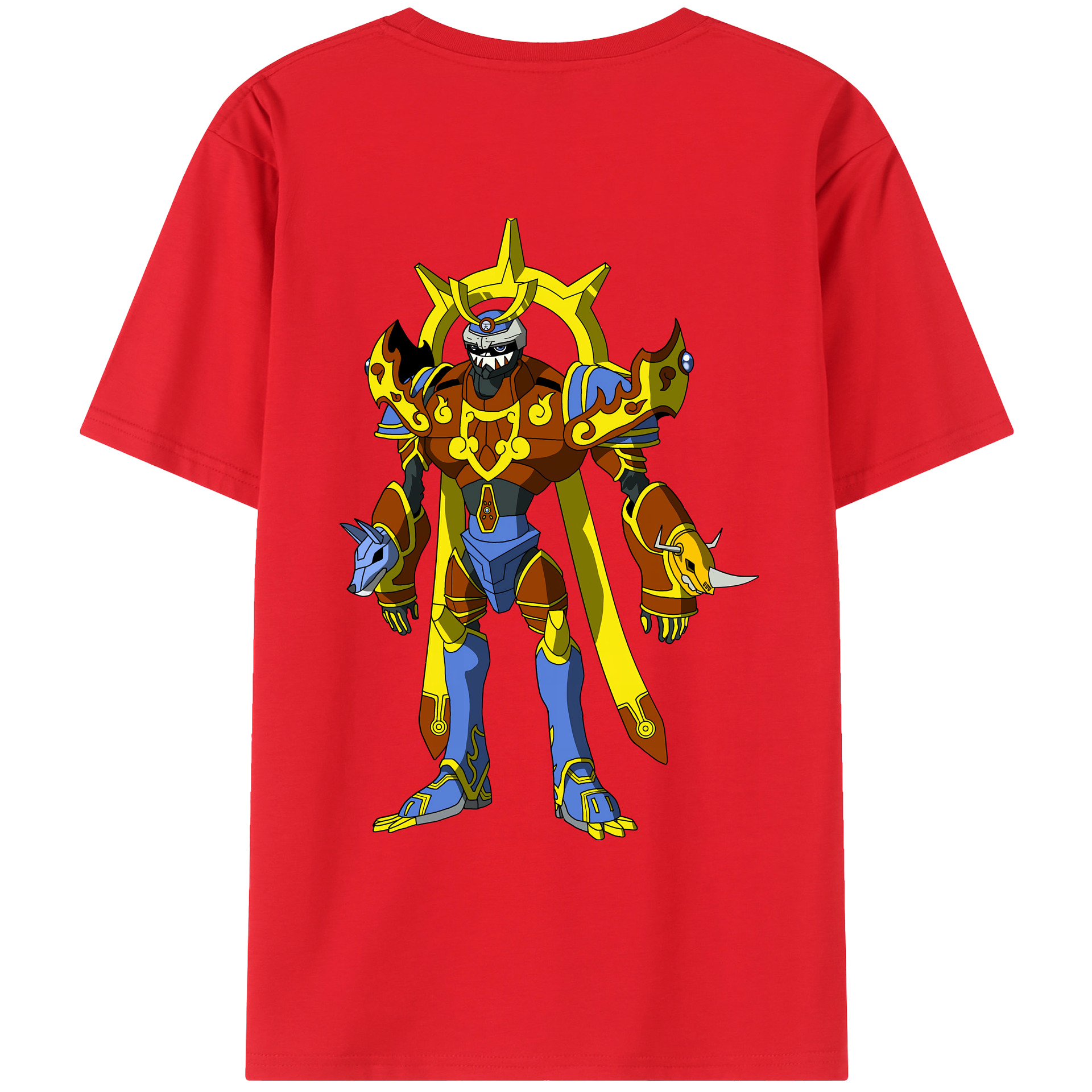 （画像用） Digimon デジタルモンスター/デジモン 綿100％ メンズ半袖Tシャツ（バックプリント） 通気性