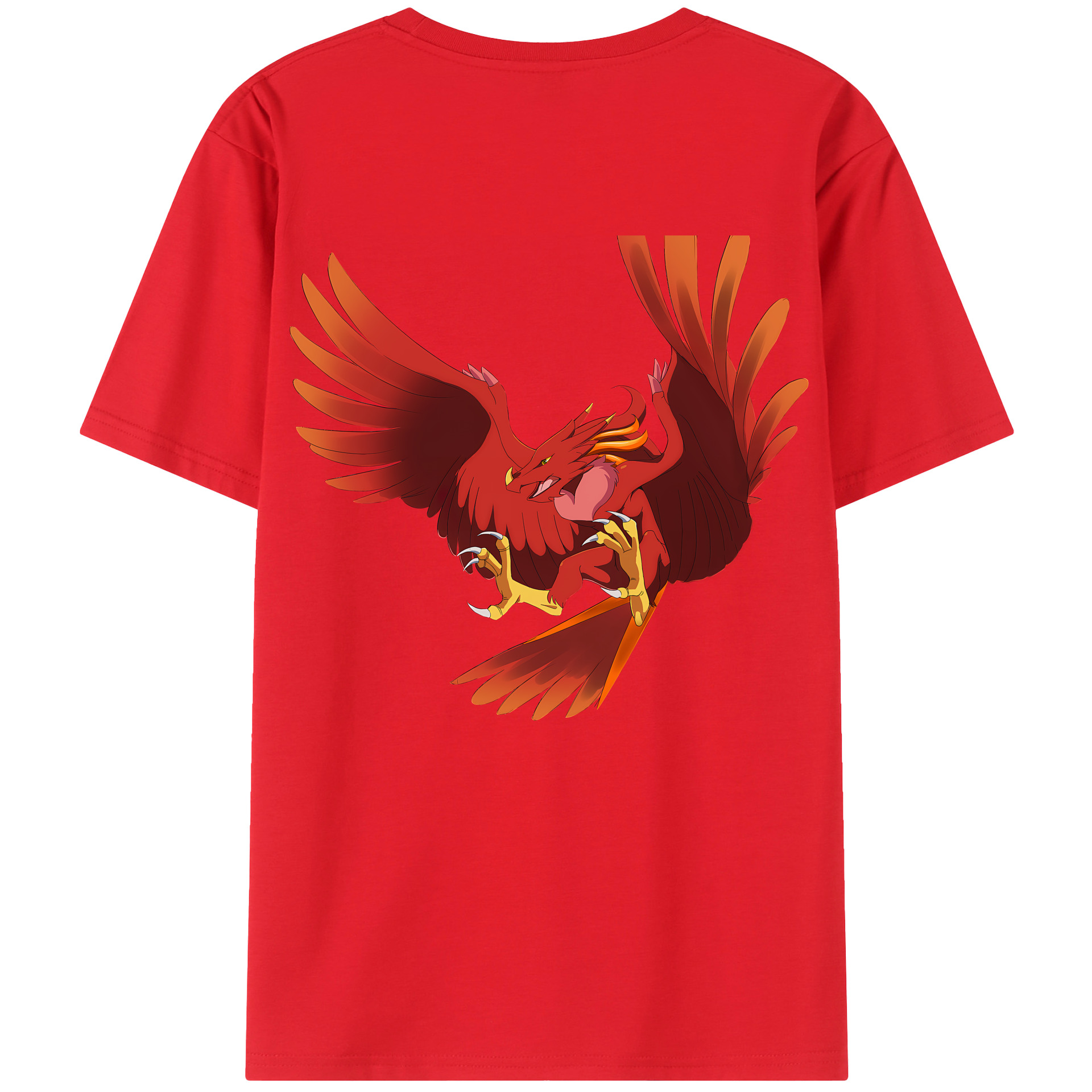 （画像用） Digimon デジタルモンスター/デジモン 綿100％ メンズ半袖Tシャツ（バックプリント） 通気性