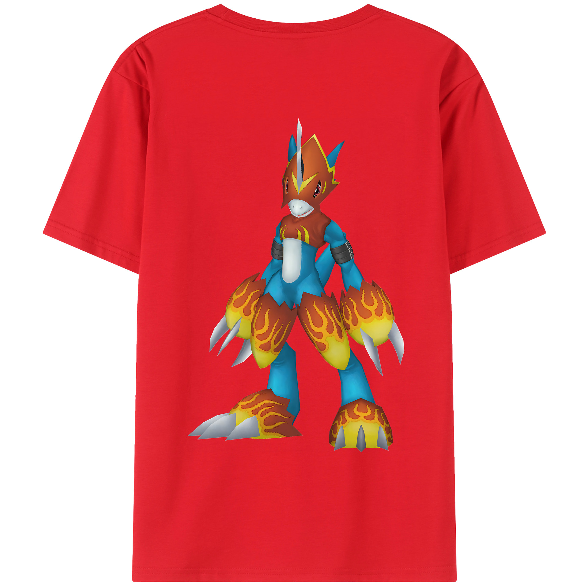 （画像用） Digimon デジタルモンスター/デジモン 綿100％ メンズ半袖Tシャツ（バックプリント） 通気性