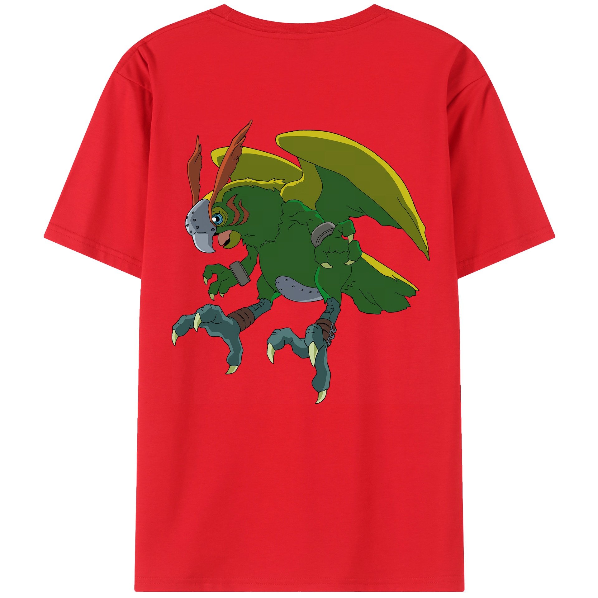 （画像用） Digimon デジタルモンスター/デジモン 綿100％ メンズ半袖Tシャツ（バックプリント） 通気性