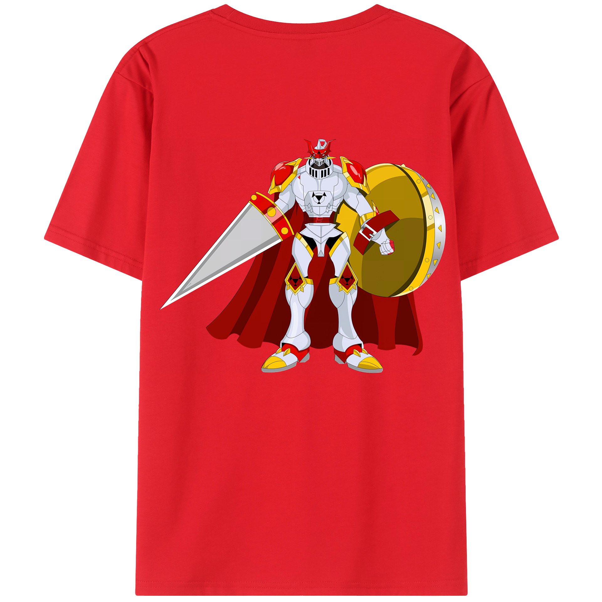 （画像用） Digimon デジタルモンスター/デジモン 綿100％ メンズ半袖Tシャツ（バックプリント） 通気性