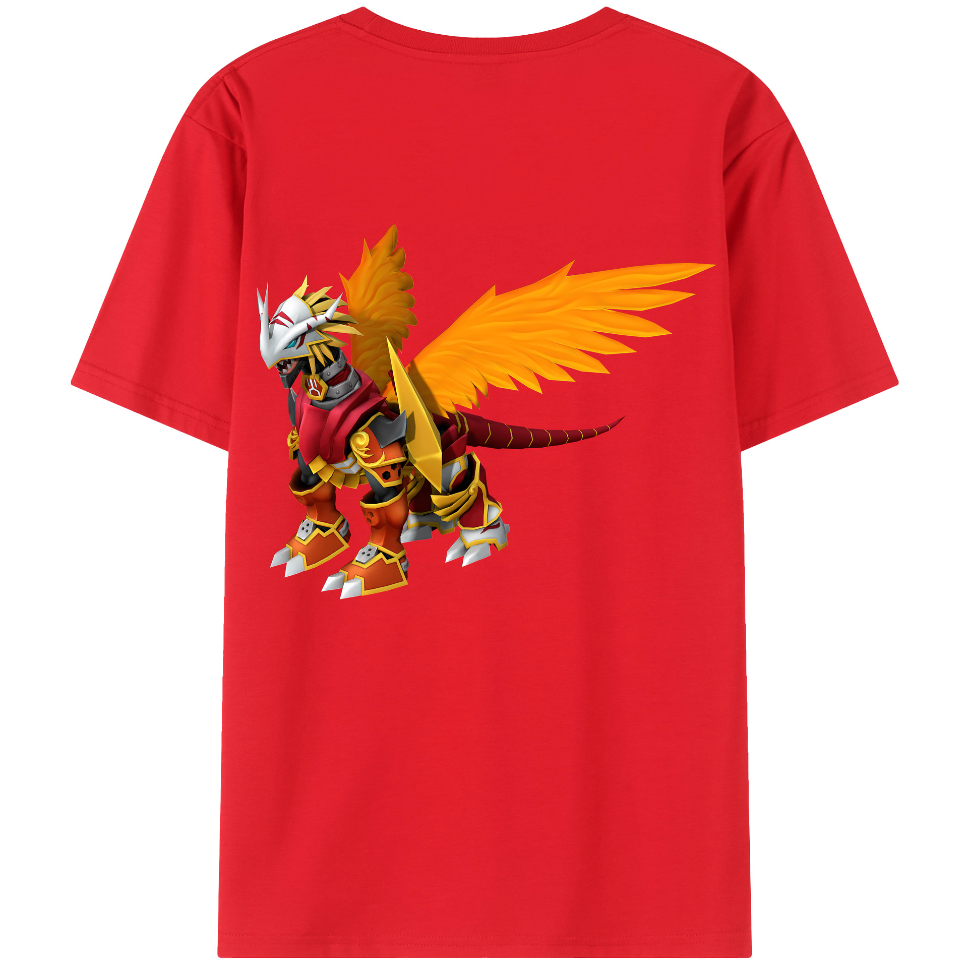 （画像用） Digimon デジタルモンスター/デジモン 綿100％ メンズ半袖Tシャツ（バックプリント） 通気性
