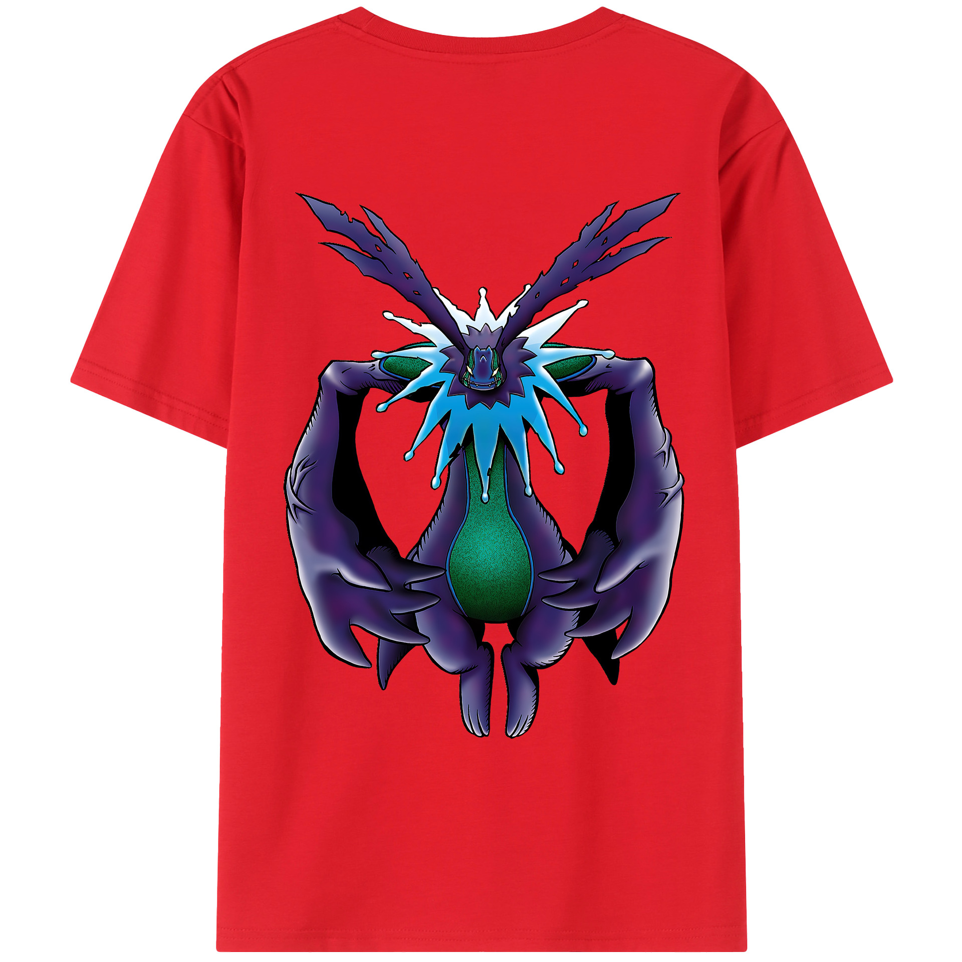 （画像用） Digimon デジタルモンスター/デジモン 綿100％ メンズ半袖Tシャツ（バックプリント） 通気性