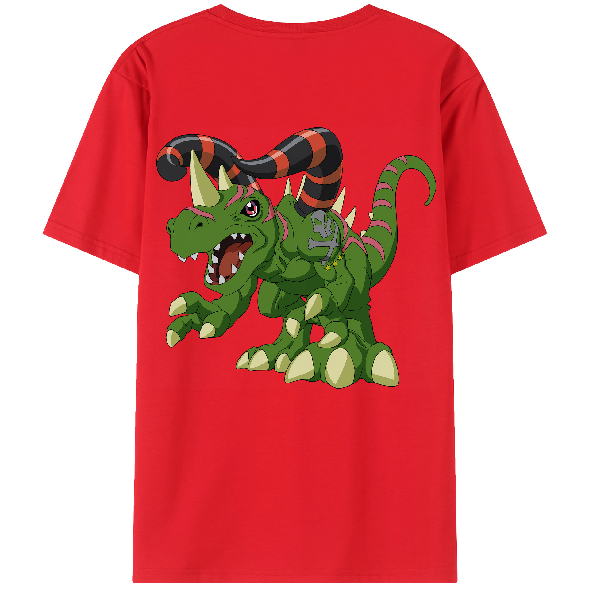 （画像用） Digimon デジタルモンスター/デジモン 綿100％ メンズ半袖Tシャツ（バックプリント） 通気性