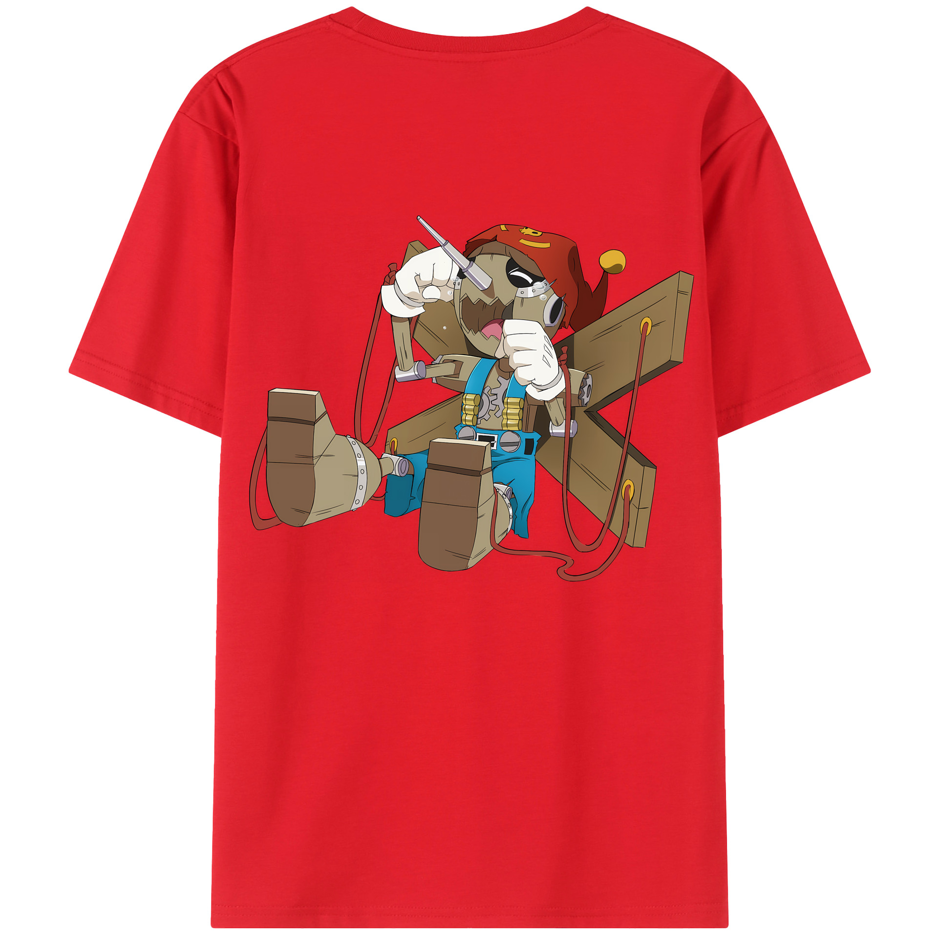（画像用） Digimon デジタルモンスター/デジモン 綿100％ メンズ半袖Tシャツ（バックプリント） 通気性
