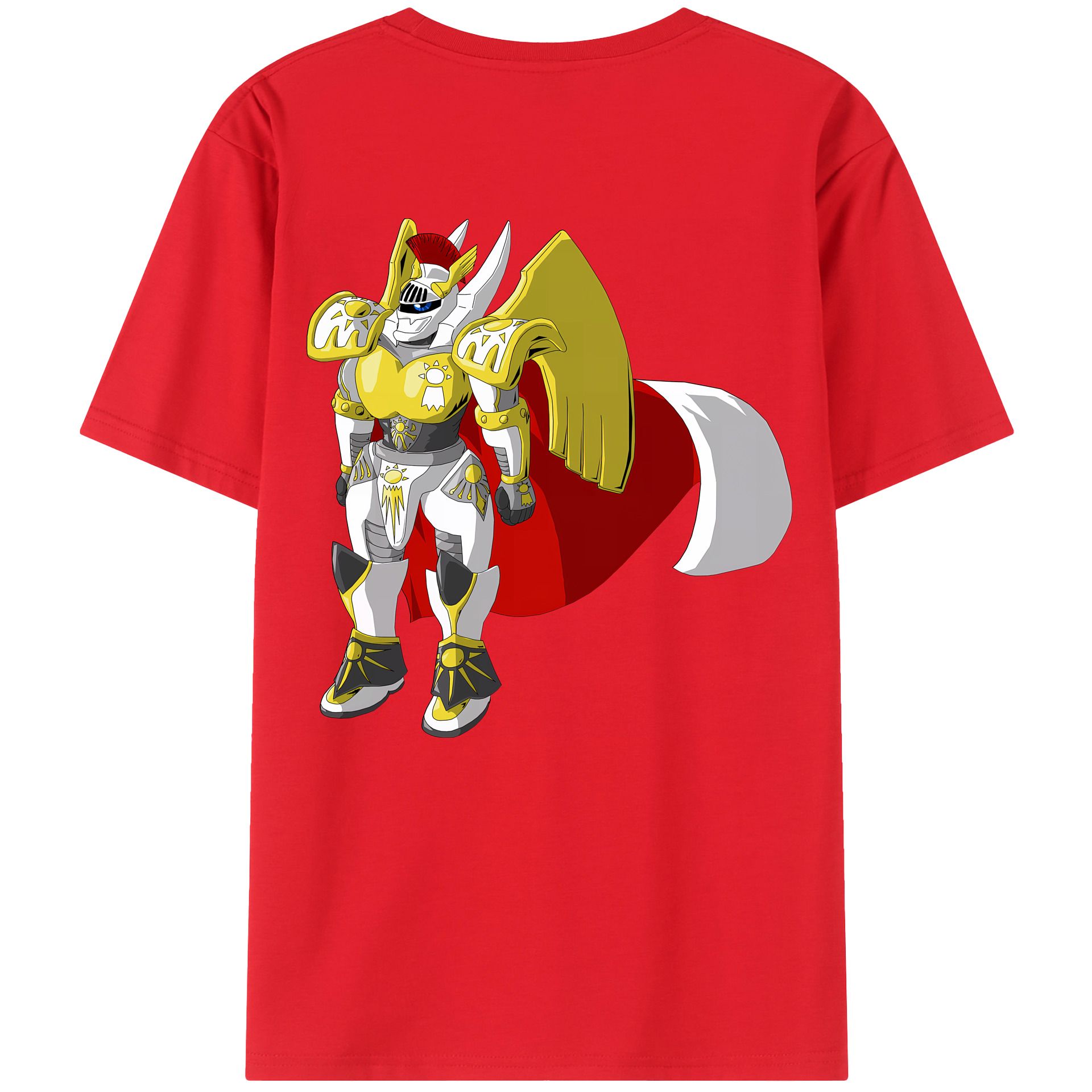 （画像用） Digimon デジタルモンスター/デジモン 綿100％ メンズ半袖Tシャツ（バックプリント） 通気性