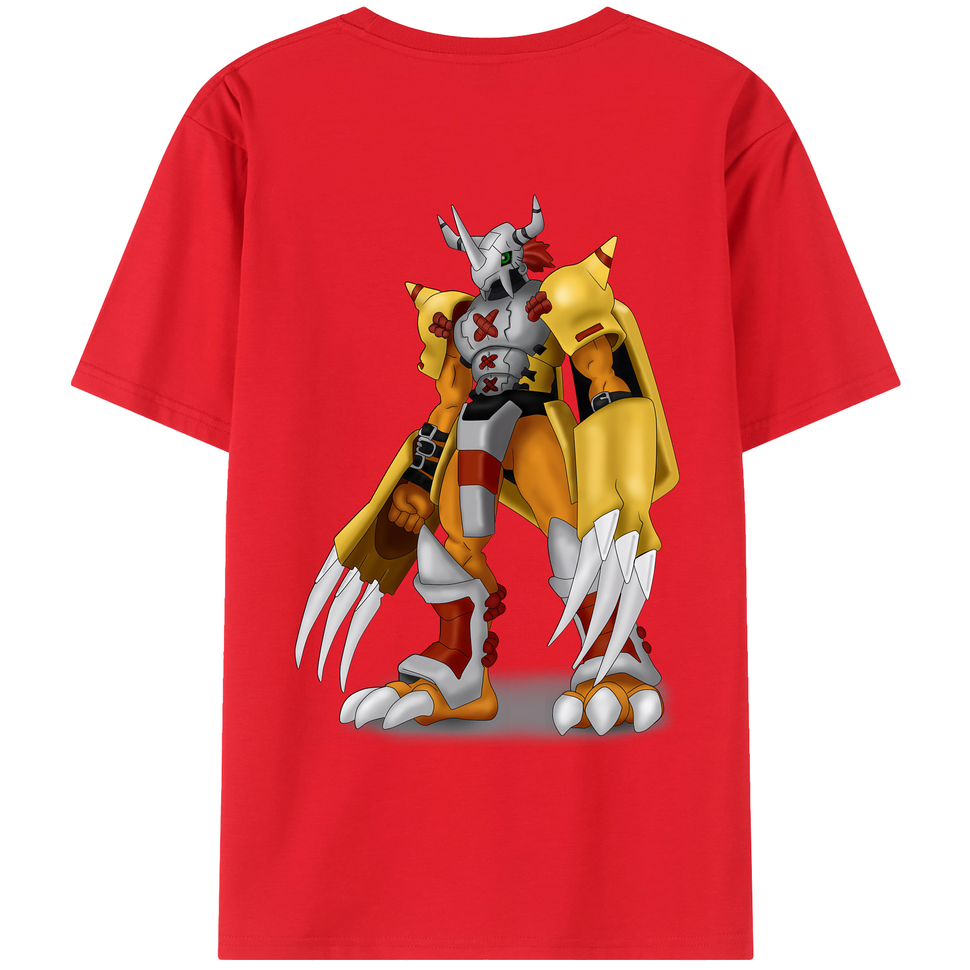 （画像用） Digimon デジタルモンスター/デジモン 綿100％ メンズ半袖Tシャツ（バックプリント） 通気性