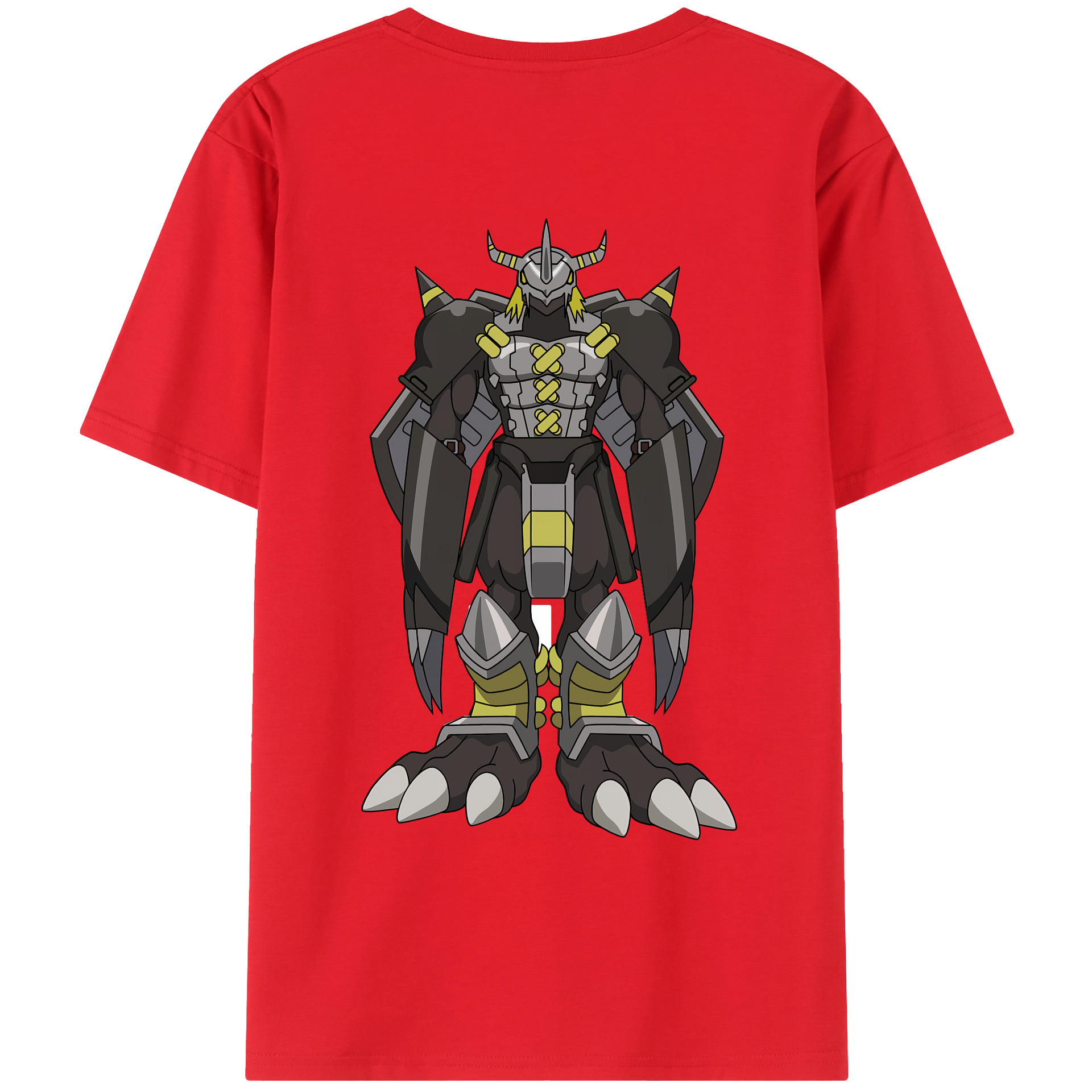 （画像用） Digimon デジタルモンスター/デジモン 綿100％ メンズ半袖Tシャツ（バックプリント） 通気性