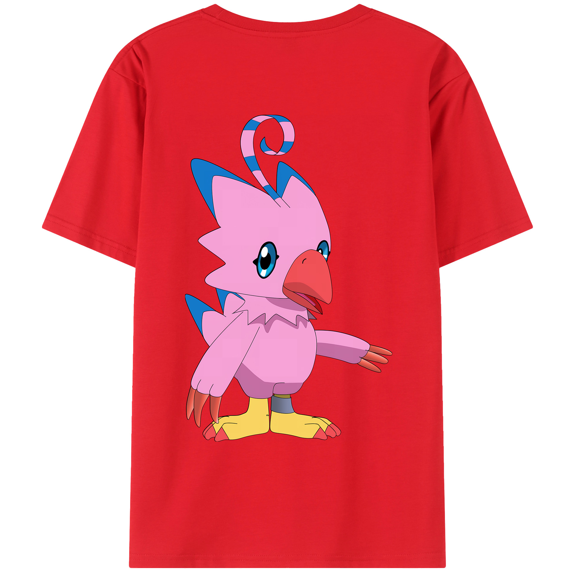 （画像用） Digimon デジタルモンスター/デジモン 綿100％ メンズ半袖Tシャツ（バックプリント） 通気性