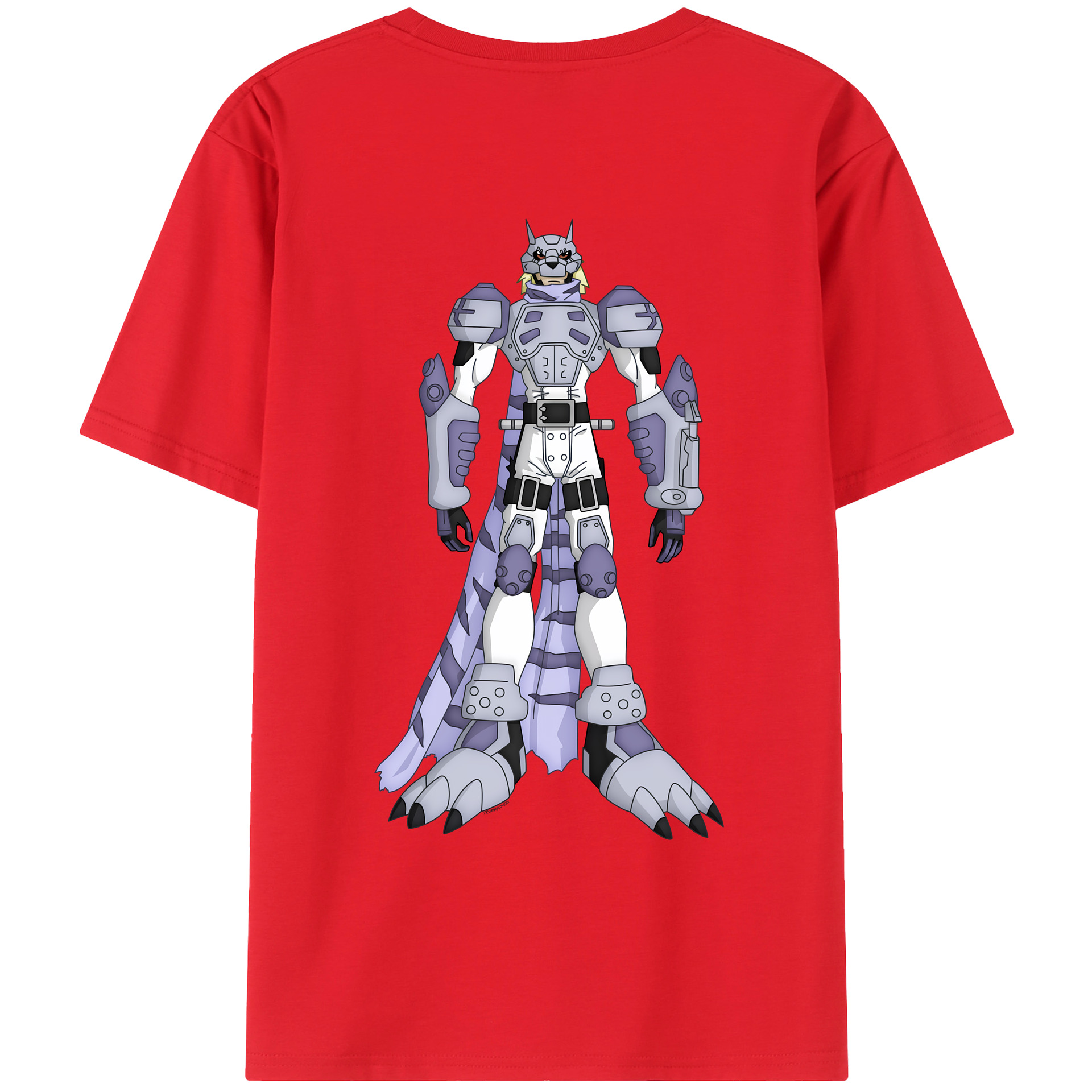 （画像用） Digimon デジタルモンスター/デジモン 綿100％ メンズ半袖Tシャツ（バックプリント） 通気性