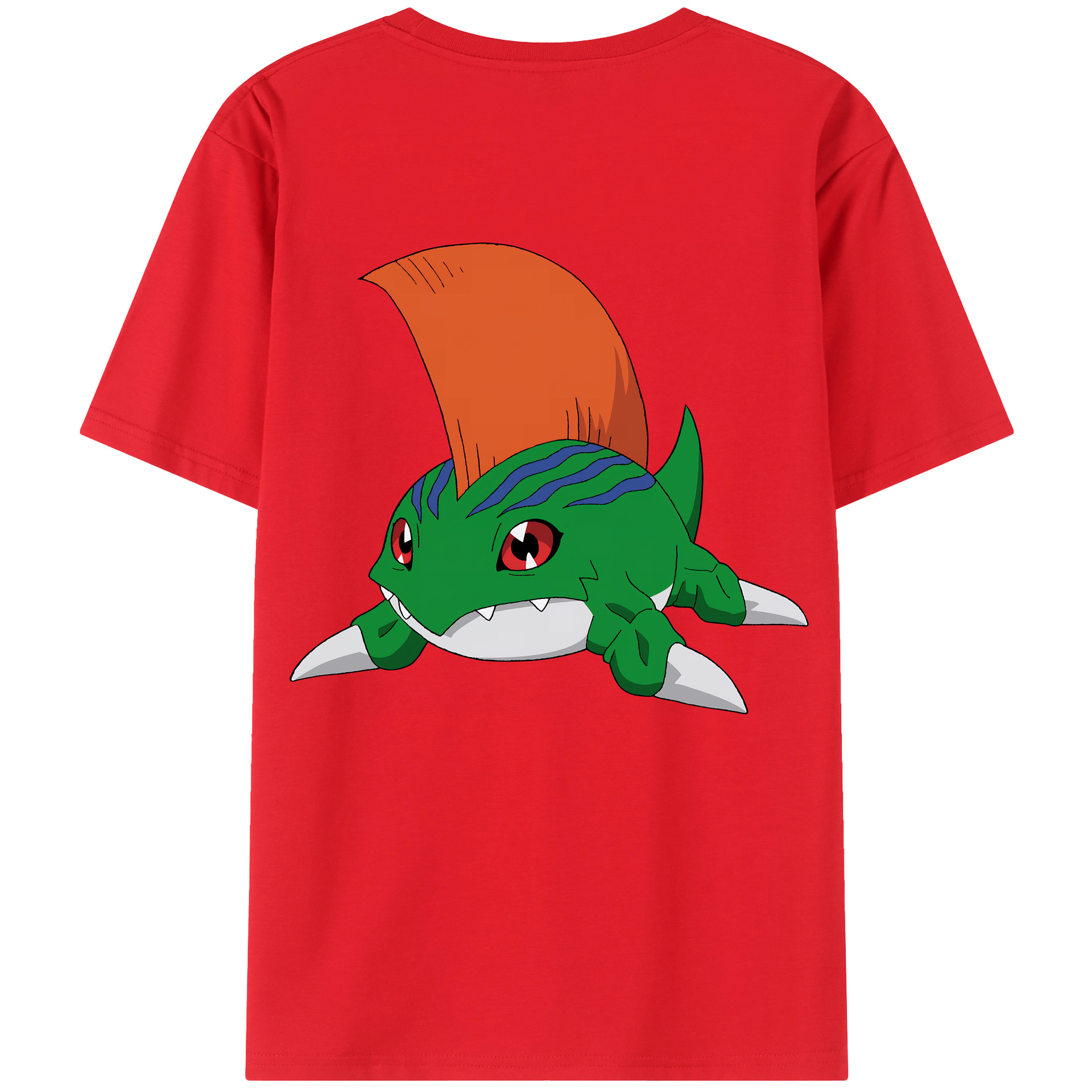 （画像用） Digimon デジタルモンスター/デジモン 綿100％ メンズ半袖Tシャツ（バックプリント） 通気性