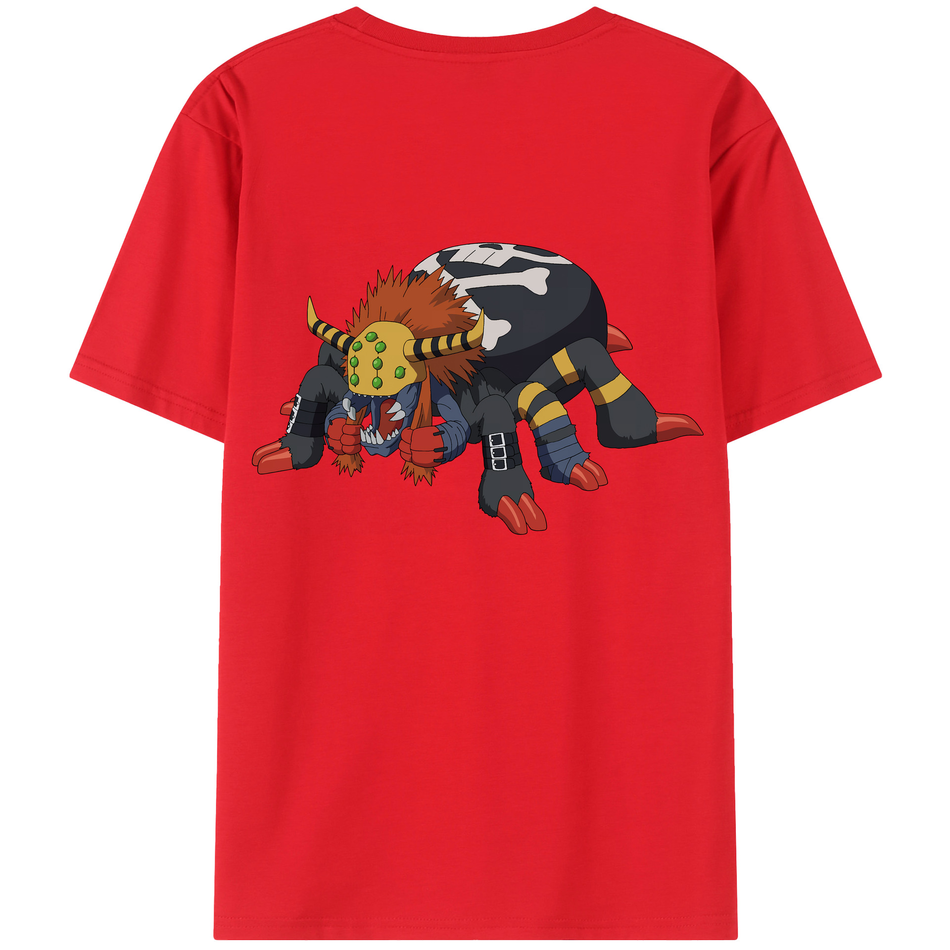 （画像用） Digimon デジタルモンスター/デジモン 綿100％ メンズ半袖Tシャツ（バックプリント） 通気性