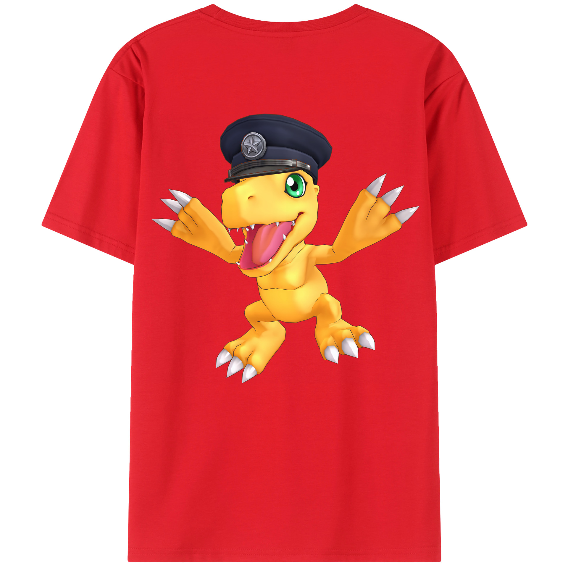 （画像用） Digimon デジタルモンスター/デジモン 綿100％ メンズ半袖Tシャツ（バックプリント） 通気性