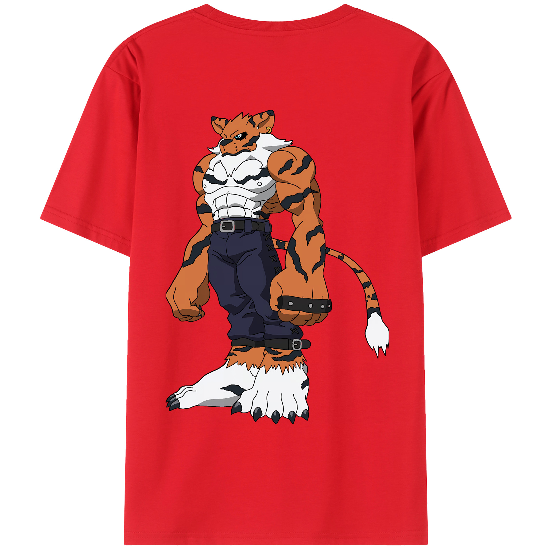 （画像用） Digimon デジタルモンスター/デジモン 綿100％ メンズ半袖Tシャツ（バックプリント） 通気性