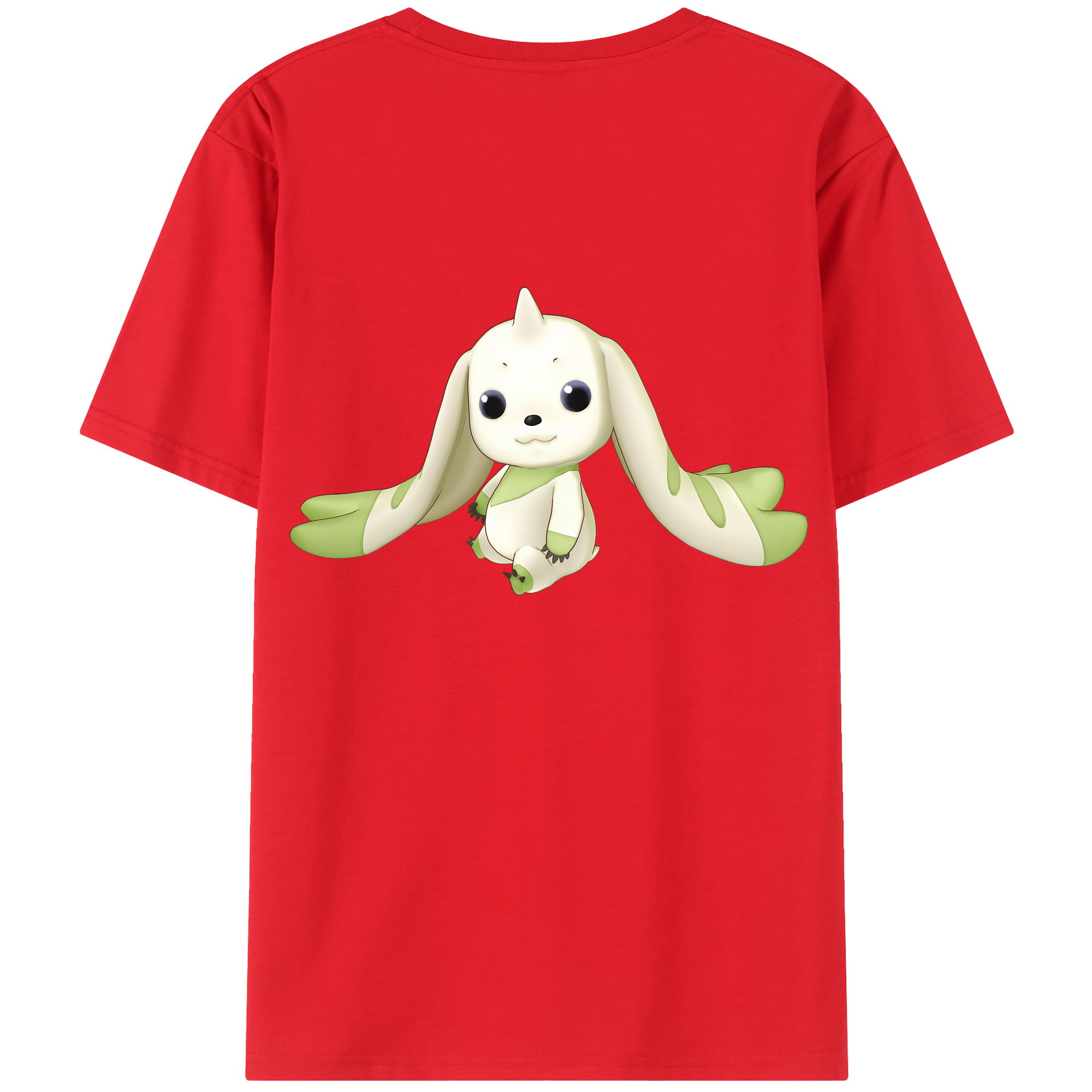 （画像用） Digimon デジタルモンスター/デジモン 綿100％ メンズ半袖Tシャツ（バックプリント） 通気性
