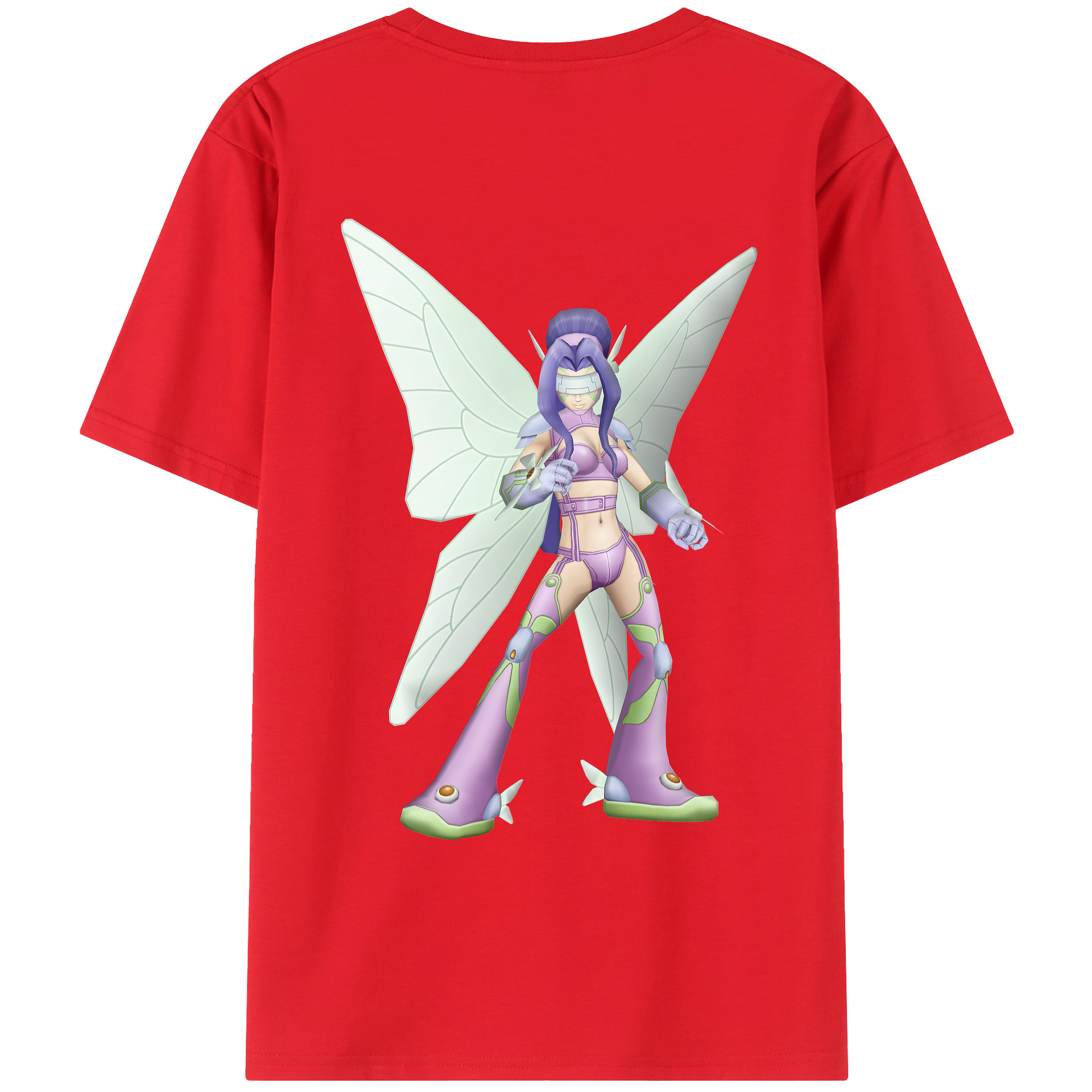 （画像用） Digimon デジタルモンスター/デジモン 綿100％ メンズ半袖Tシャツ（バックプリント） 通気性