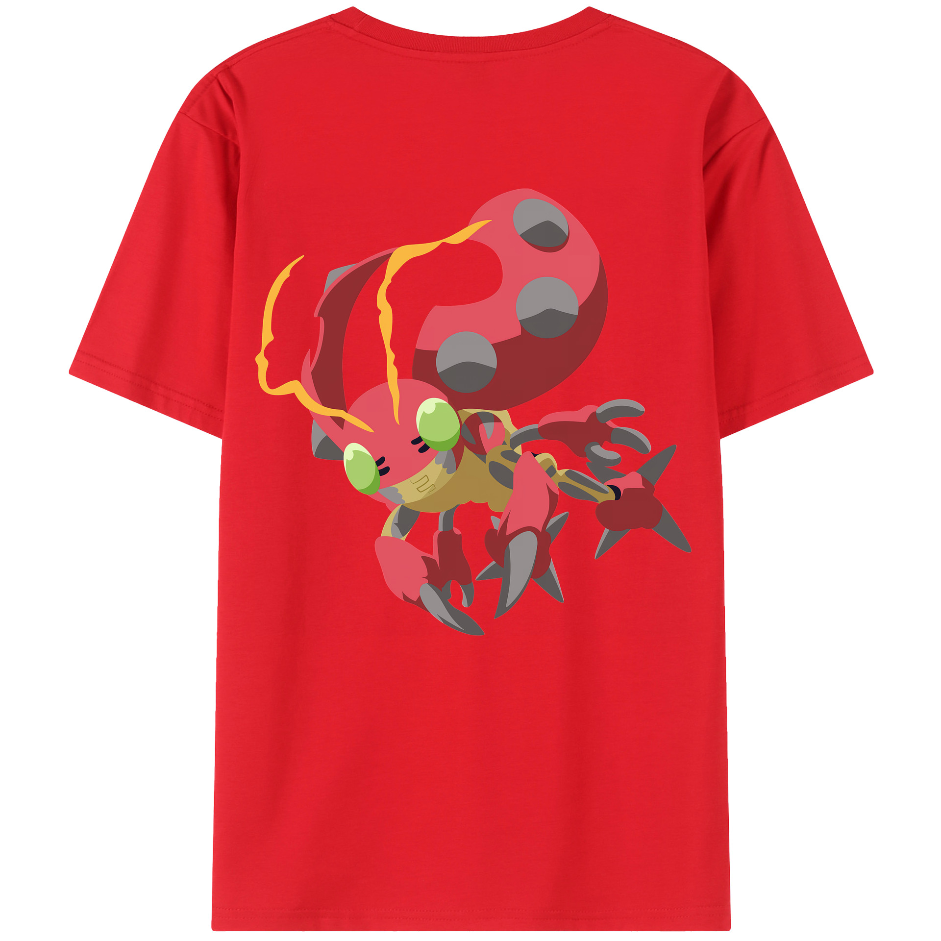 （画像用） Digimon デジタルモンスター/デジモン 綿100％ メンズ半袖Tシャツ（バックプリント） 通気性