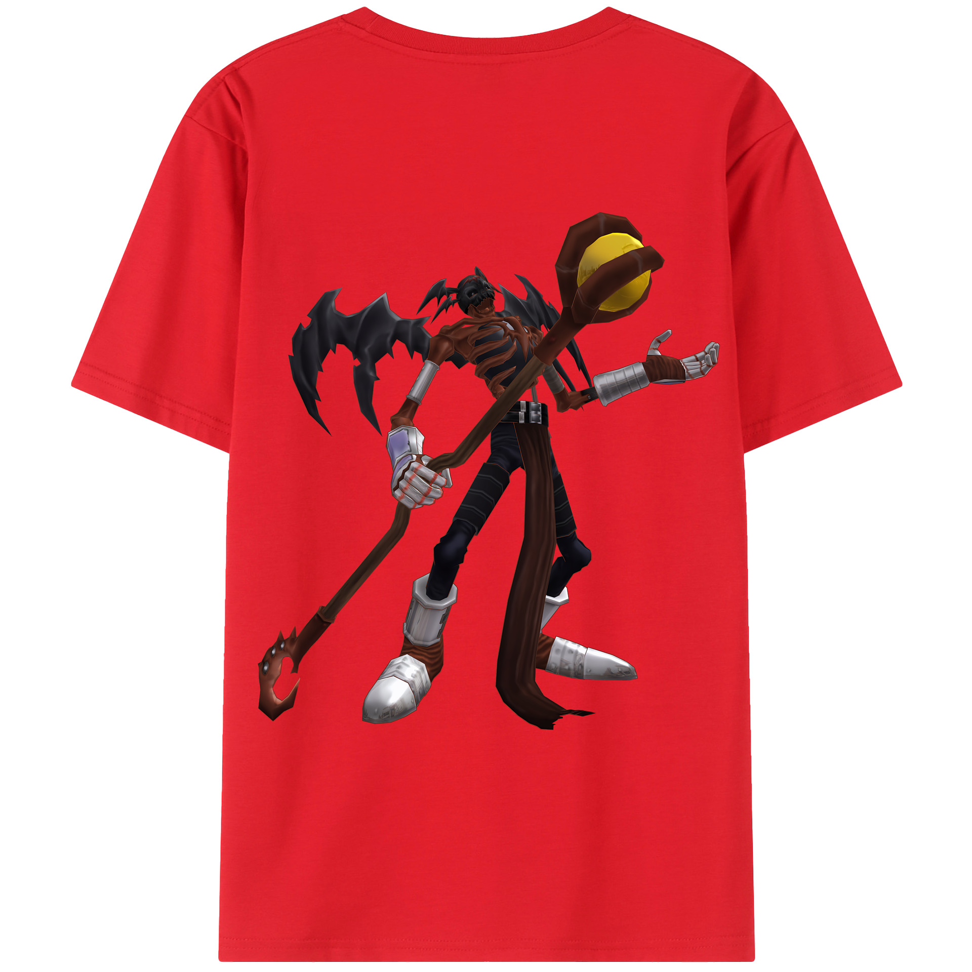 （画像用） Digimon デジタルモンスター/デジモン 綿100％ メンズ半袖Tシャツ（バックプリント） 通気性