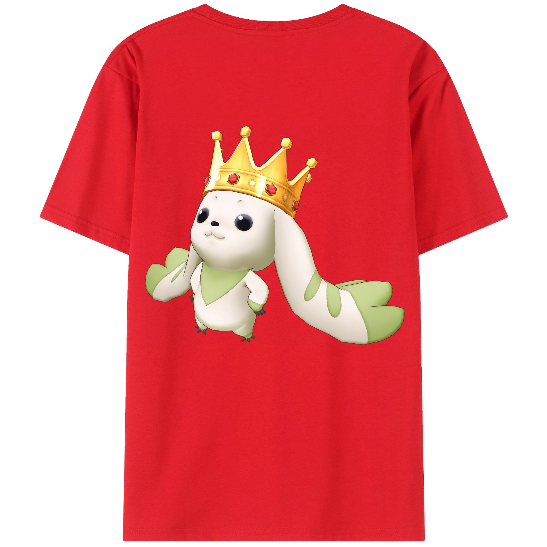 （画像用） Digimon デジタルモンスター/デジモン 綿100％ メンズ半袖Tシャツ（バックプリント） 通気性