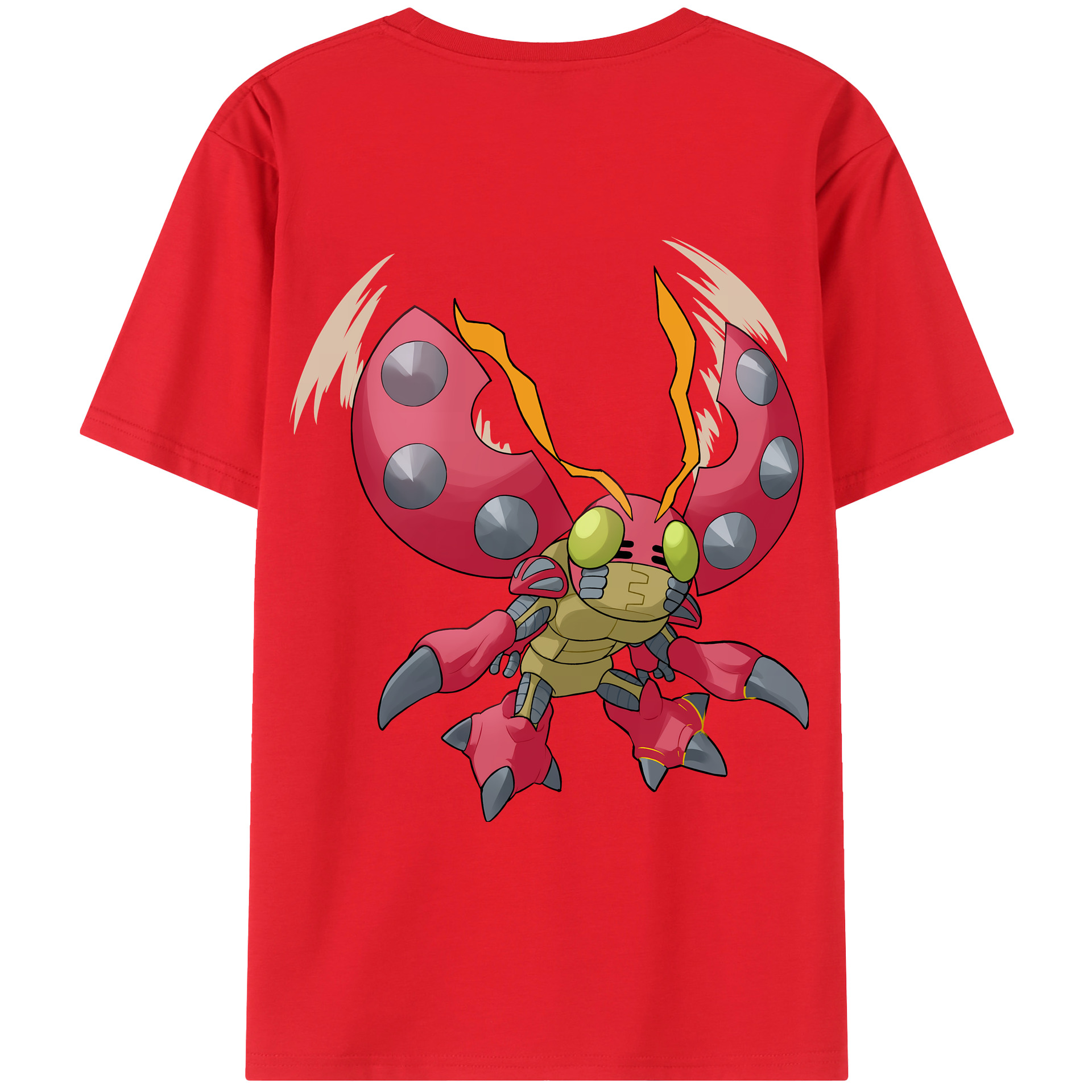 （画像用） Digimon デジタルモンスター/デジモン 綿100％ メンズ半袖Tシャツ（バックプリント） 通気性