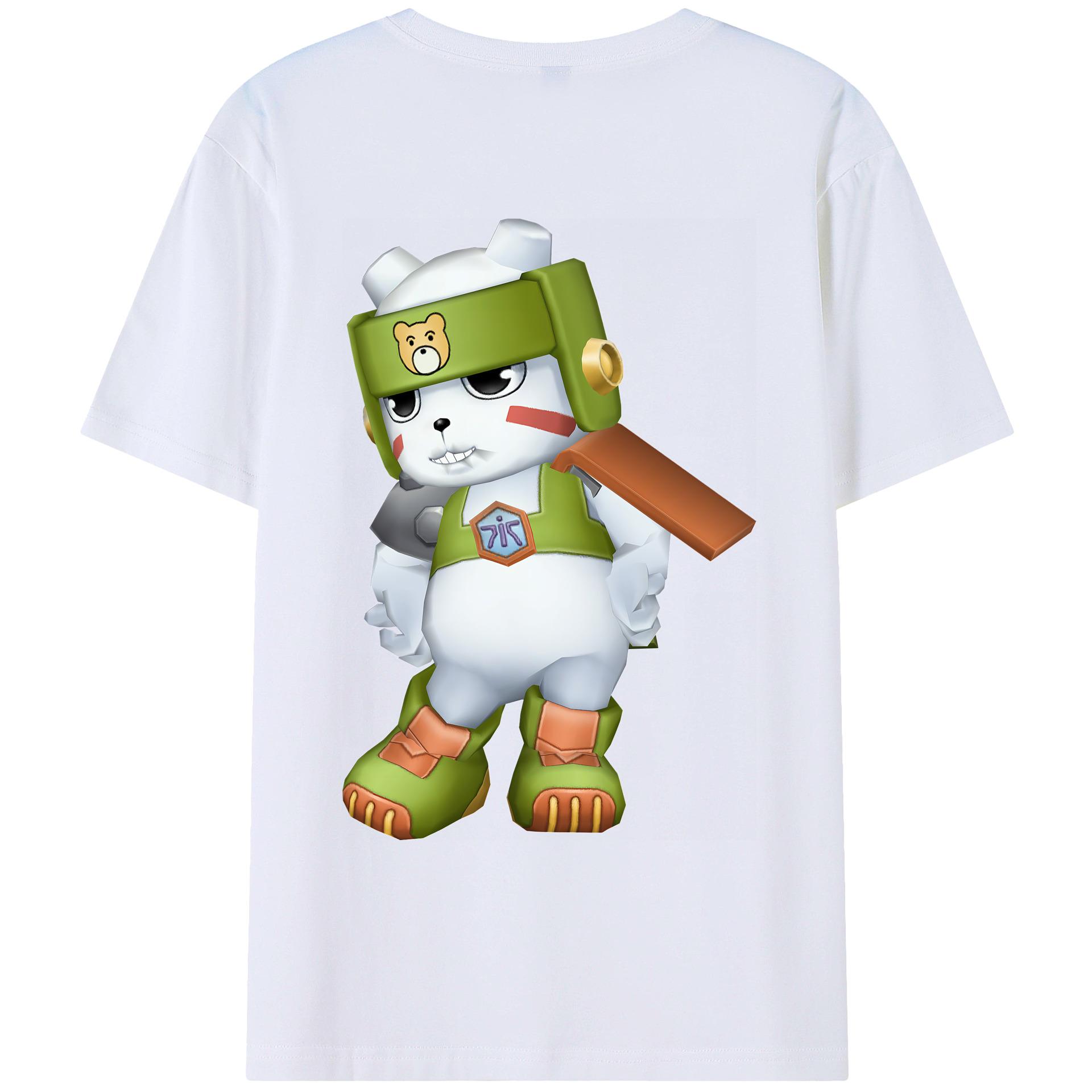 （画像用） Digimon デジタルモンスター/デジモン 綿100％ メンズ半袖Tシャツ（バックプリント） 通気性