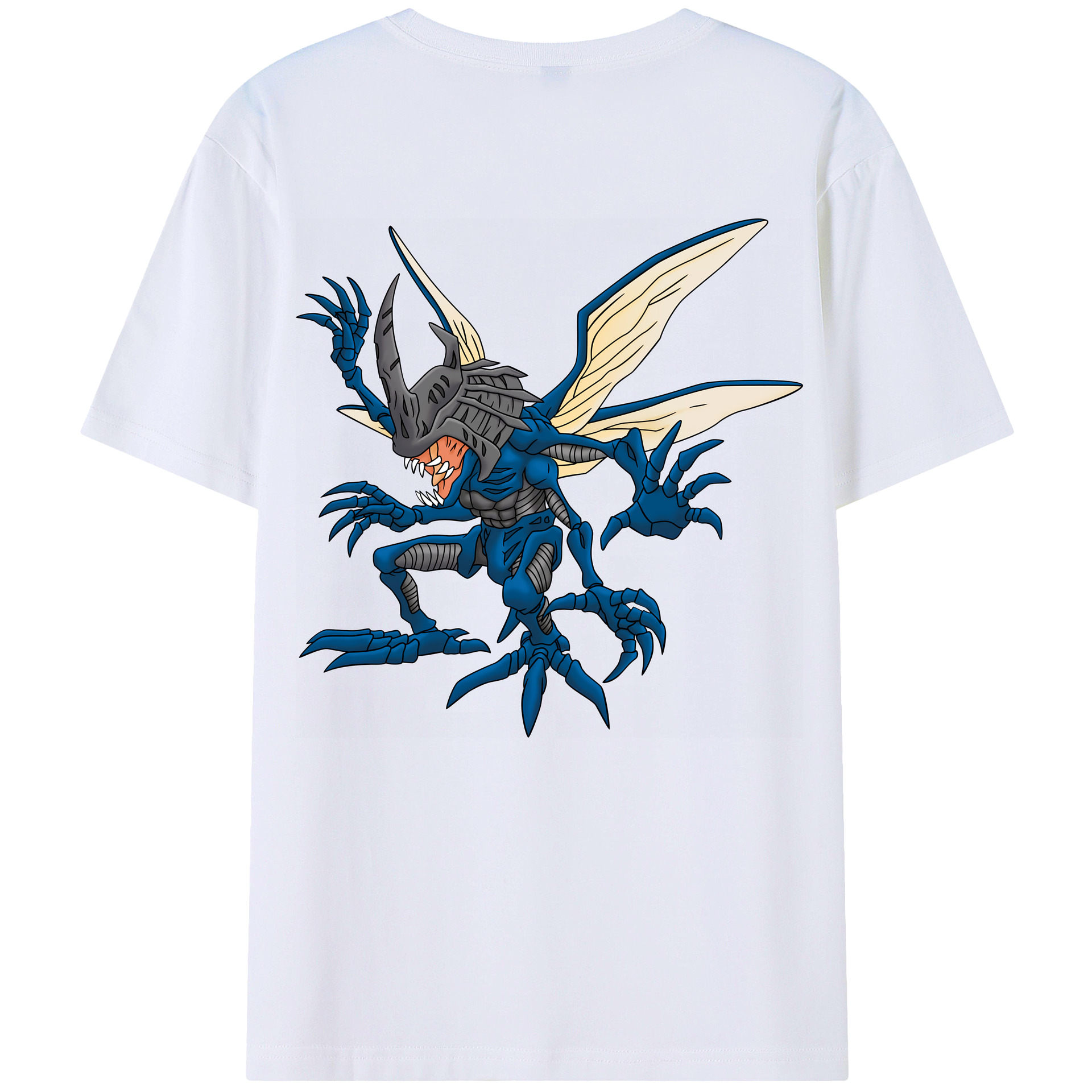 （画像用） Digimon デジタルモンスター/デジモン 綿100％ メンズ半袖Tシャツ（バックプリント） 通気性