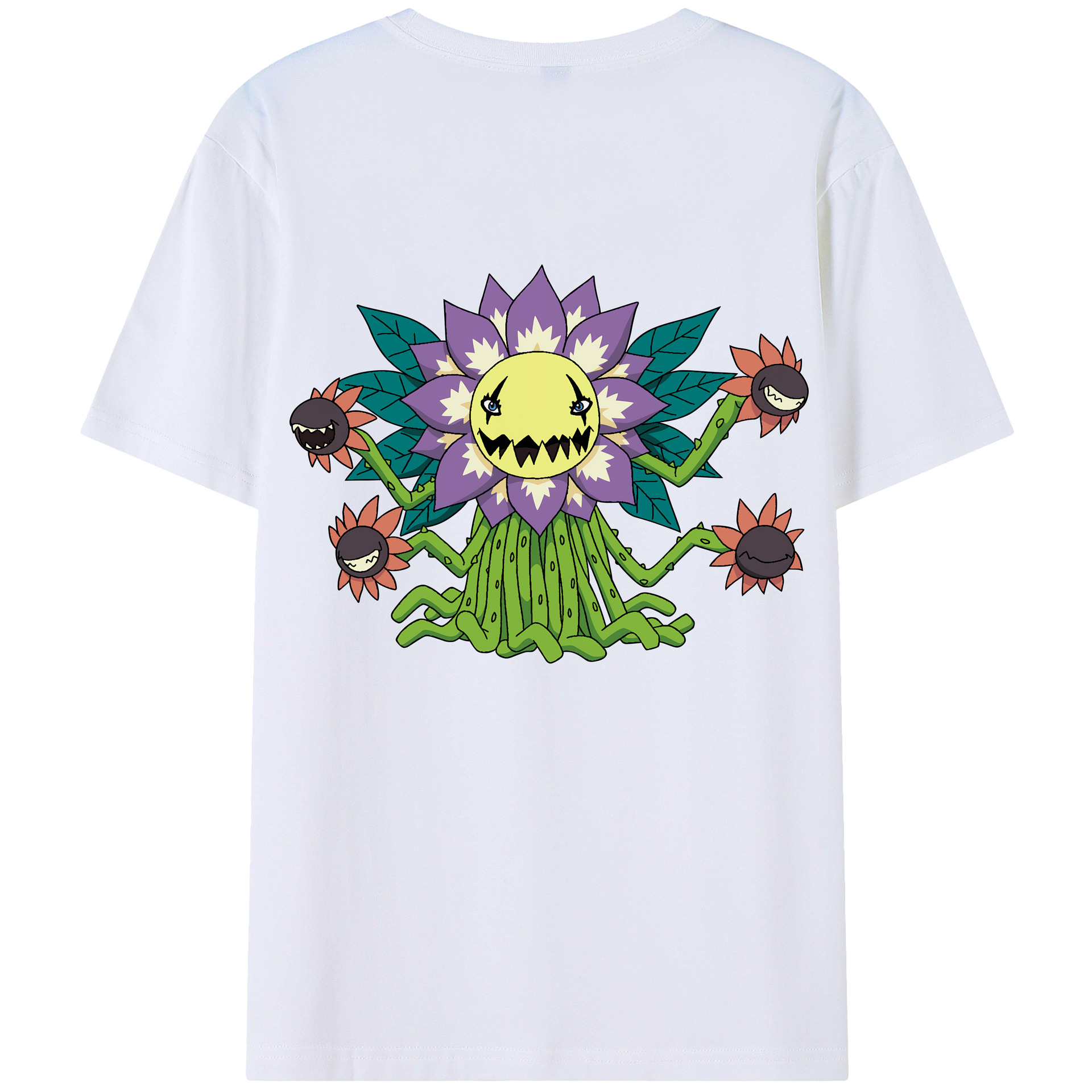 （画像用） Digimon デジタルモンスター/デジモン 綿100％ メンズ半袖Tシャツ（バックプリント） 通気性